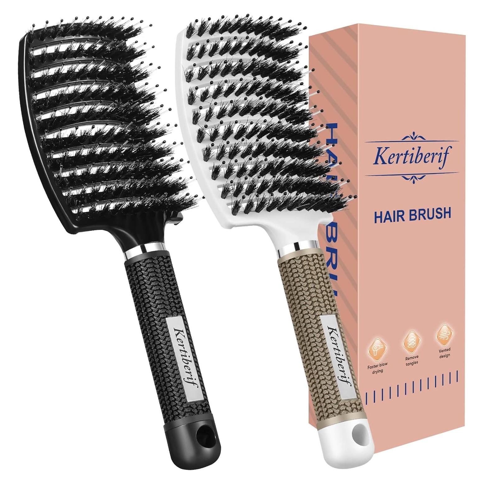 Juego de Cepillos Desenredantes Kertiberif 2PCS - Curvados y Ventilados