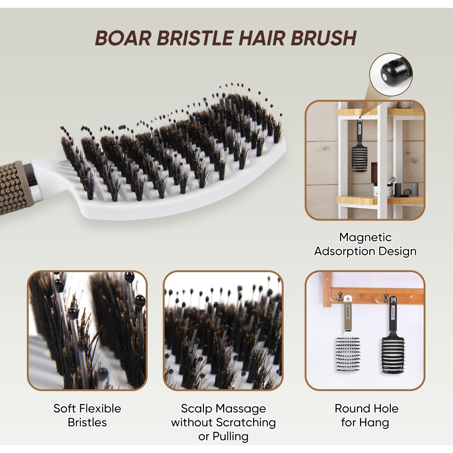 Juego de Cepillos Desenredantes Kertiberif 2PCS - Curvados y Ventilados