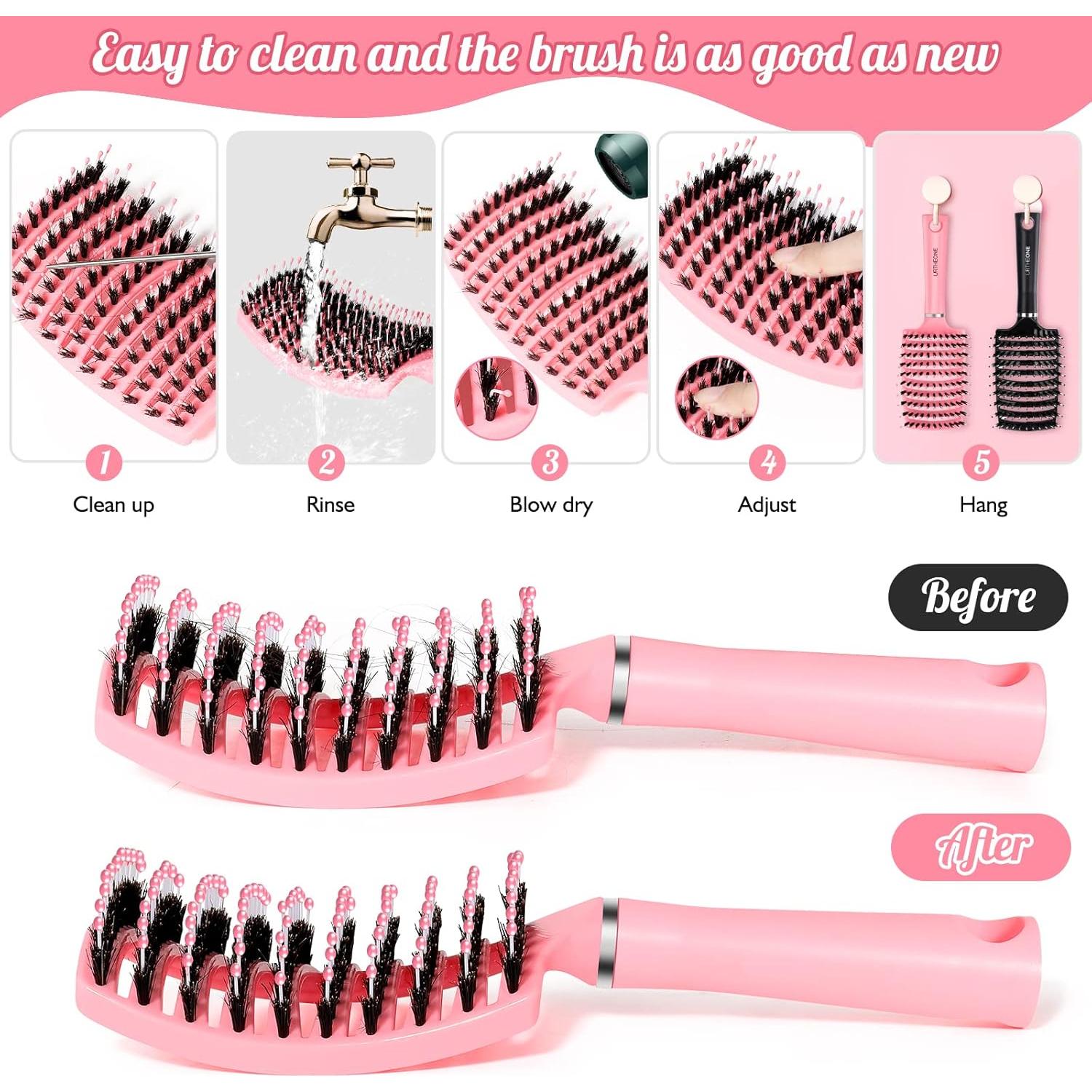 Cepillo desenredante URTHEONE con cerdas de jabalí - 2 unidades