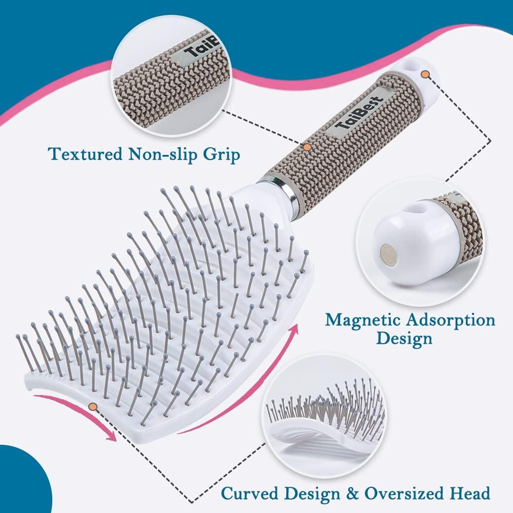 Juego de Cepillos Desenredantes TaiBest - Cerdas de Jabalí y Nylon