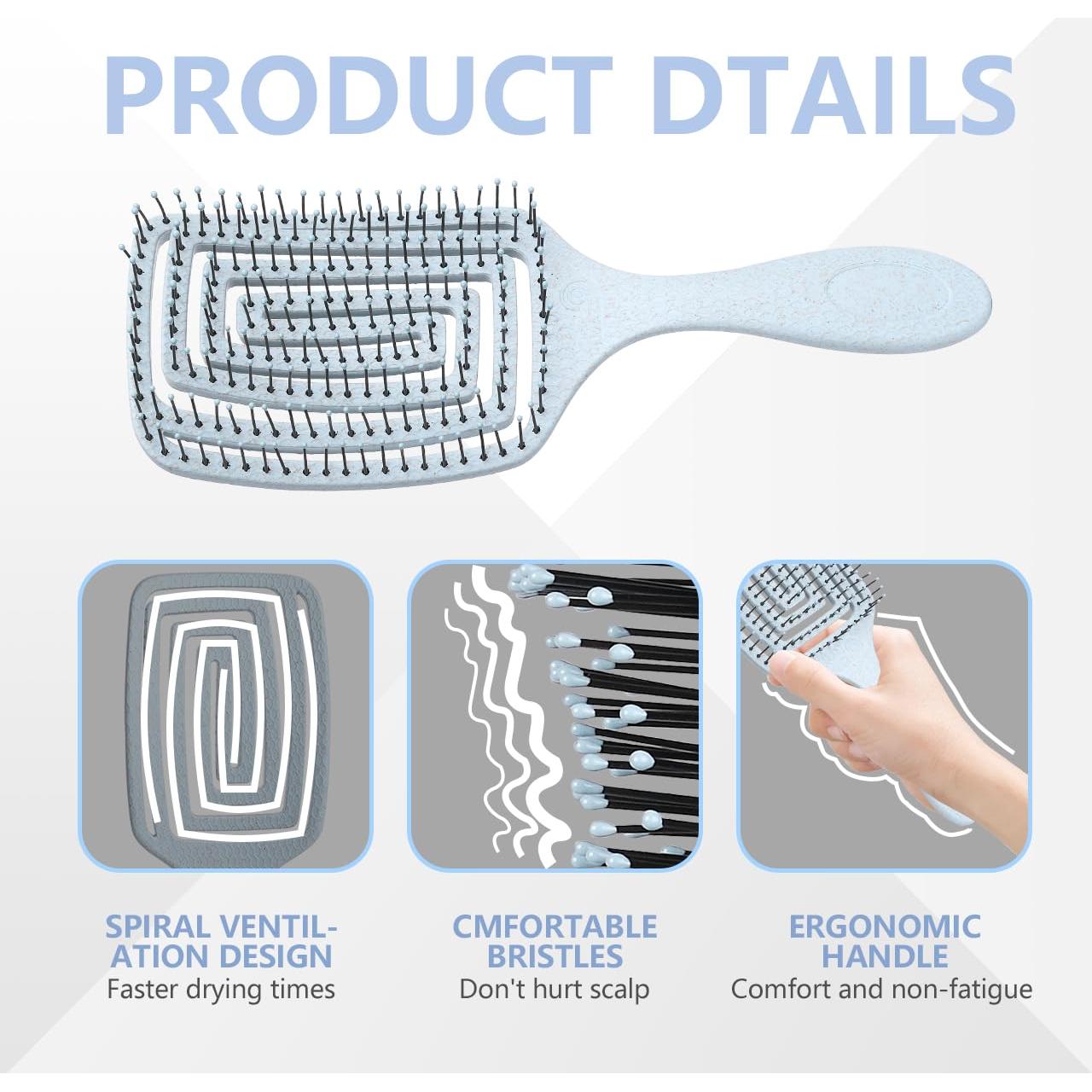 Cepillo Desenredante Ventilado Daily Gard Azul 23.5x8.5cm