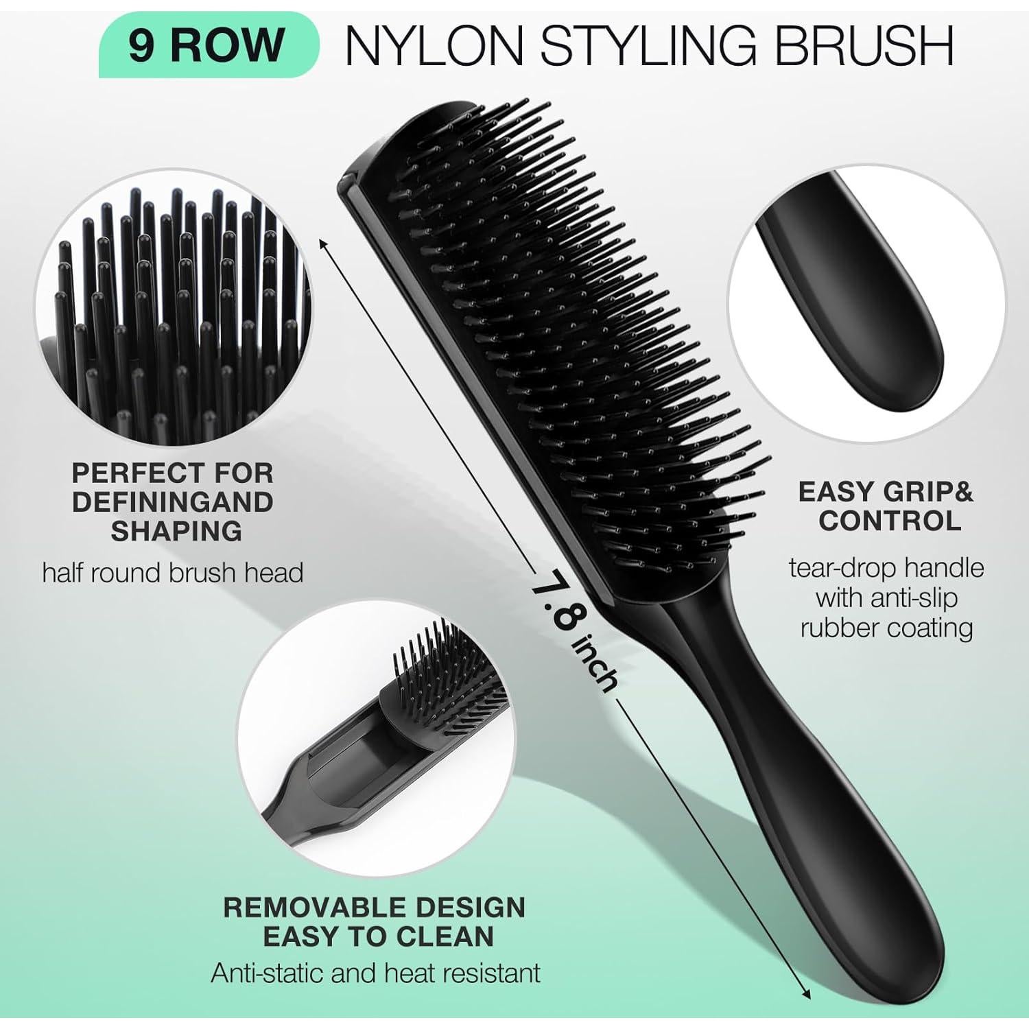 Conjunto de Cepillos Desenredantes Hommtina 4 Piezas Negro