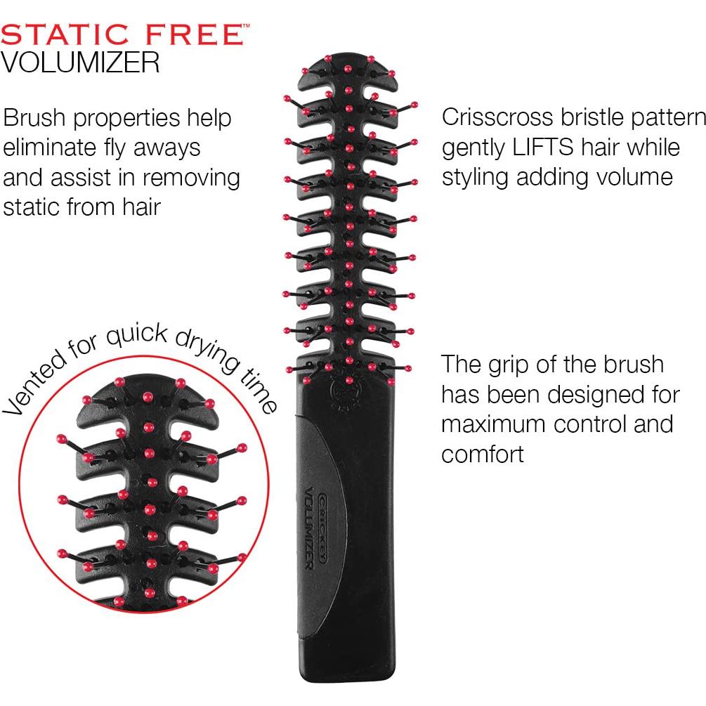Cepillo Voluminizador Sin Estática Cricket - 20 cm, Anti-Estático