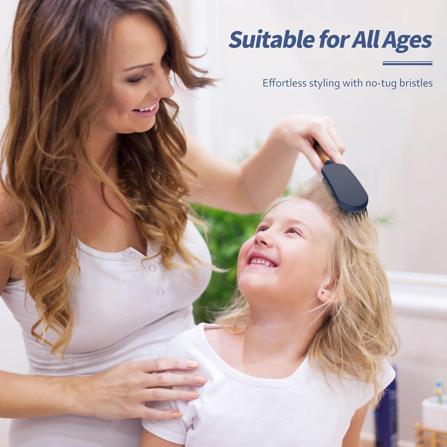 Cepillo para Cabello Fino SHINLEA con Cerdas Suaves y Mango de Metal