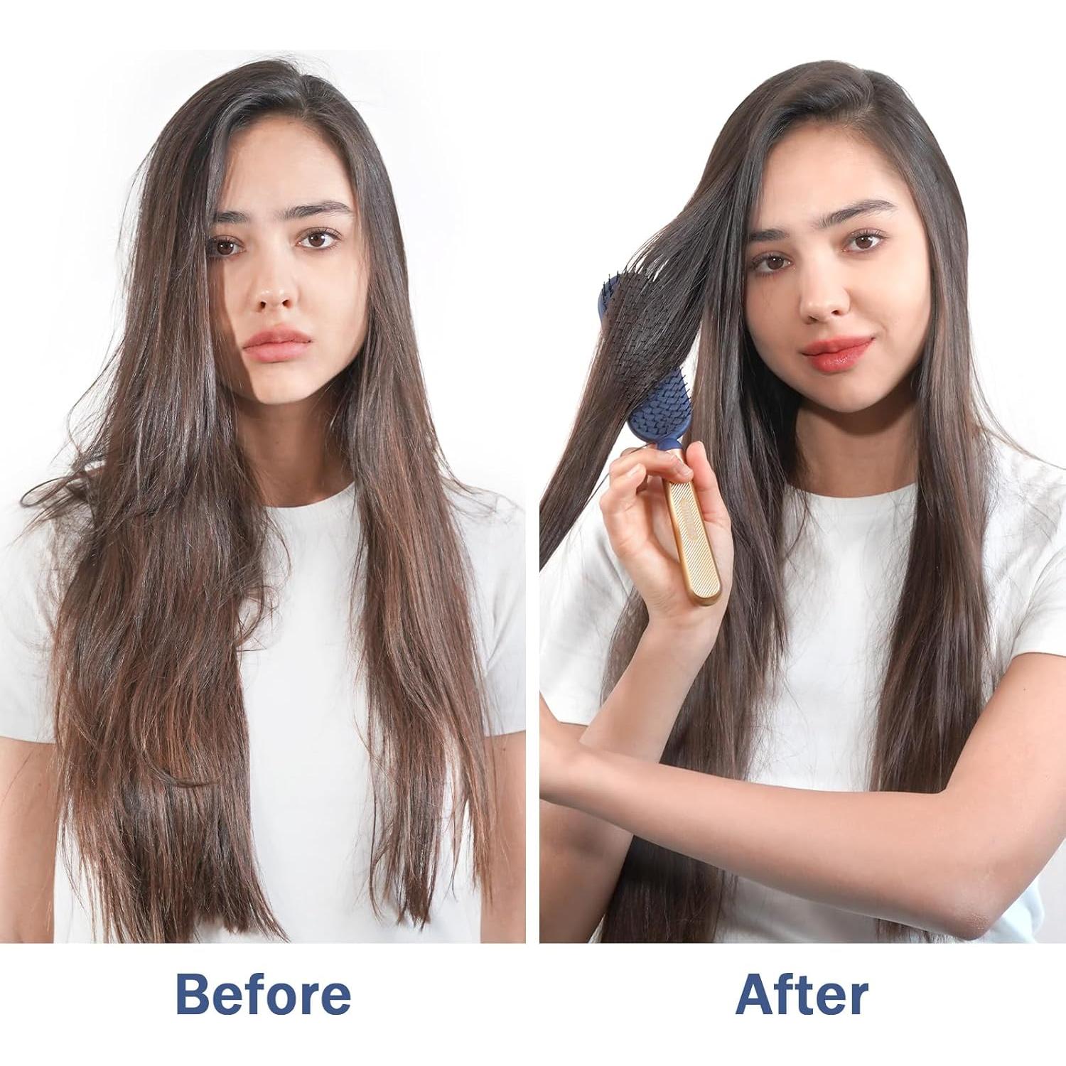 Cepillo para Cabello Fino SHINLEA con Cerdas Suaves y Mango de Metal