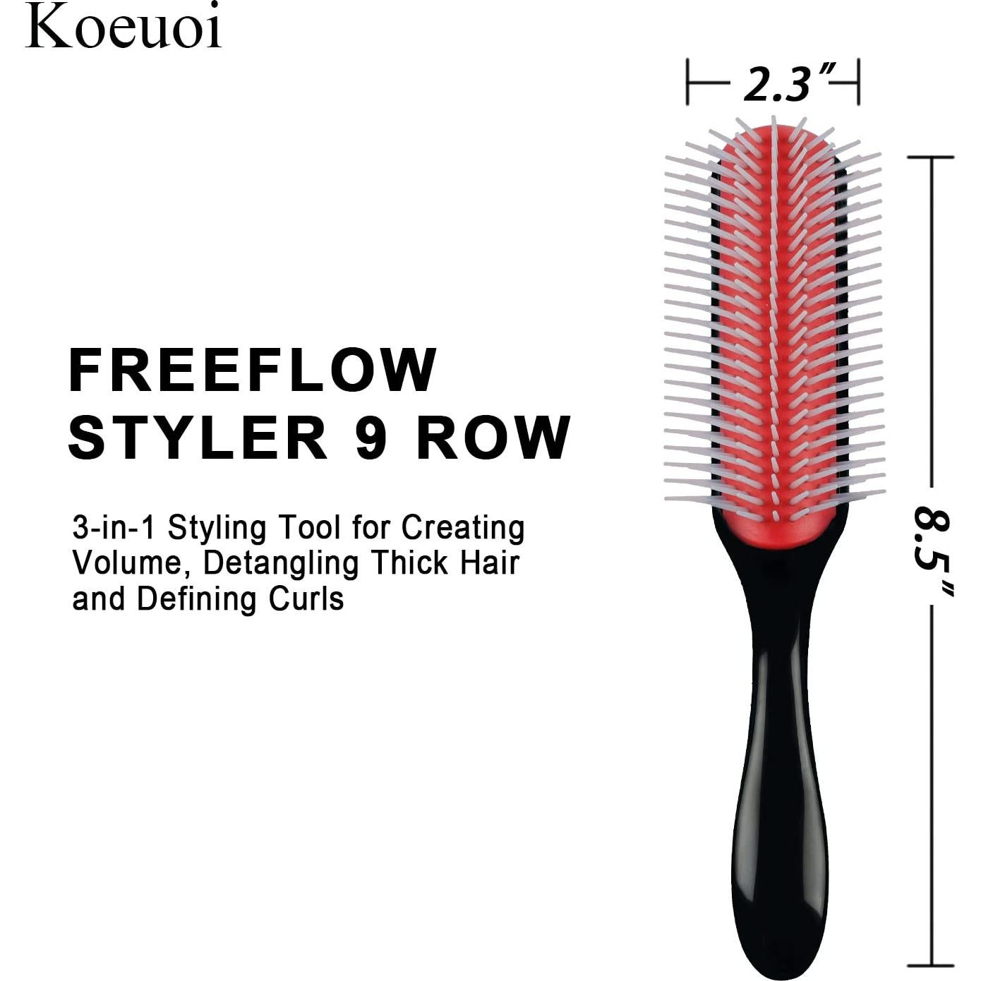 Cepillo Desenredante Negro Koeuoi 9 Filas Antiestático