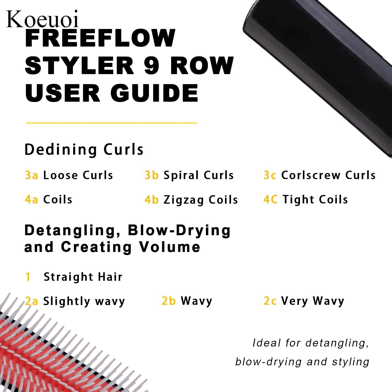 Cepillo Desenredante Negro Koeuoi 9 Filas Antiestático