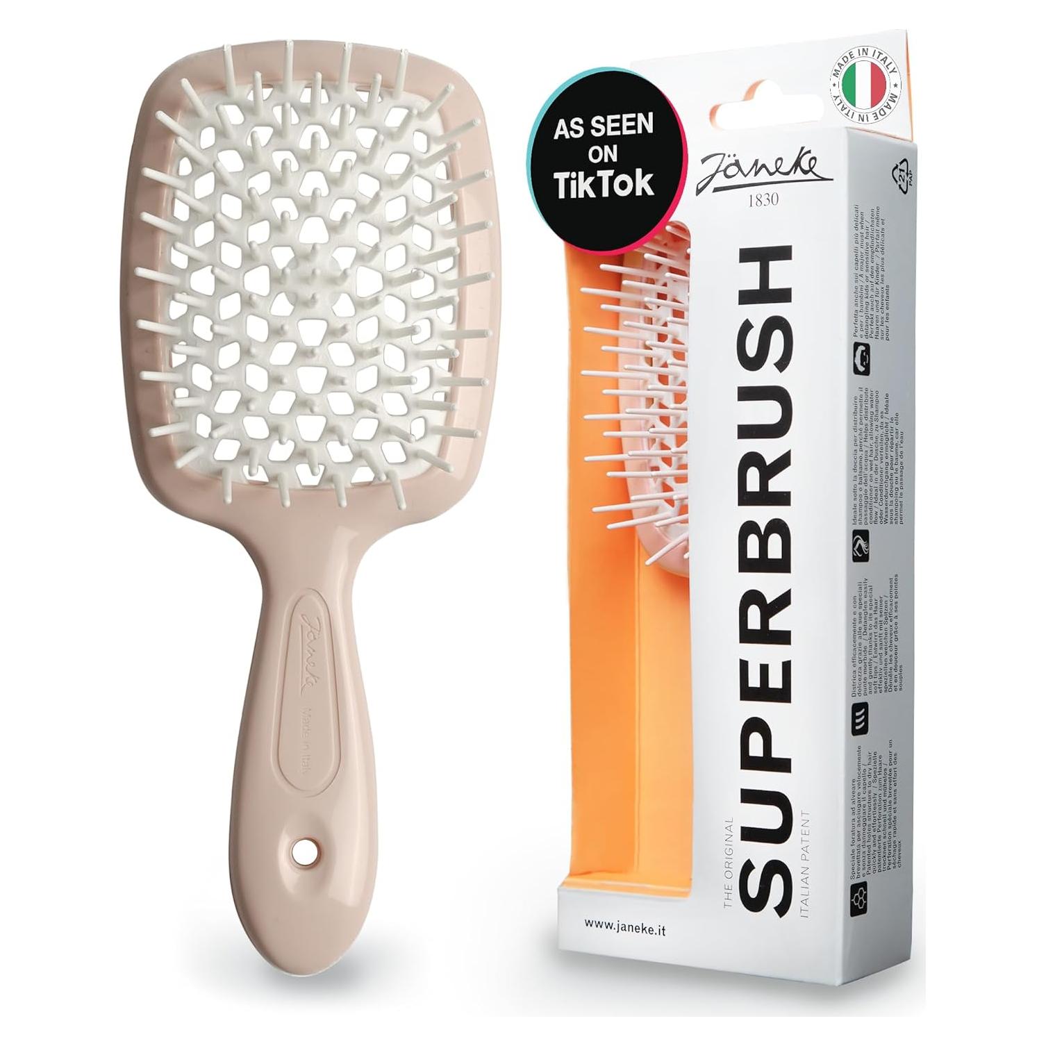Cepillo Desenredante Janeke Superbrush Nude para Todo Tipo de Cabello