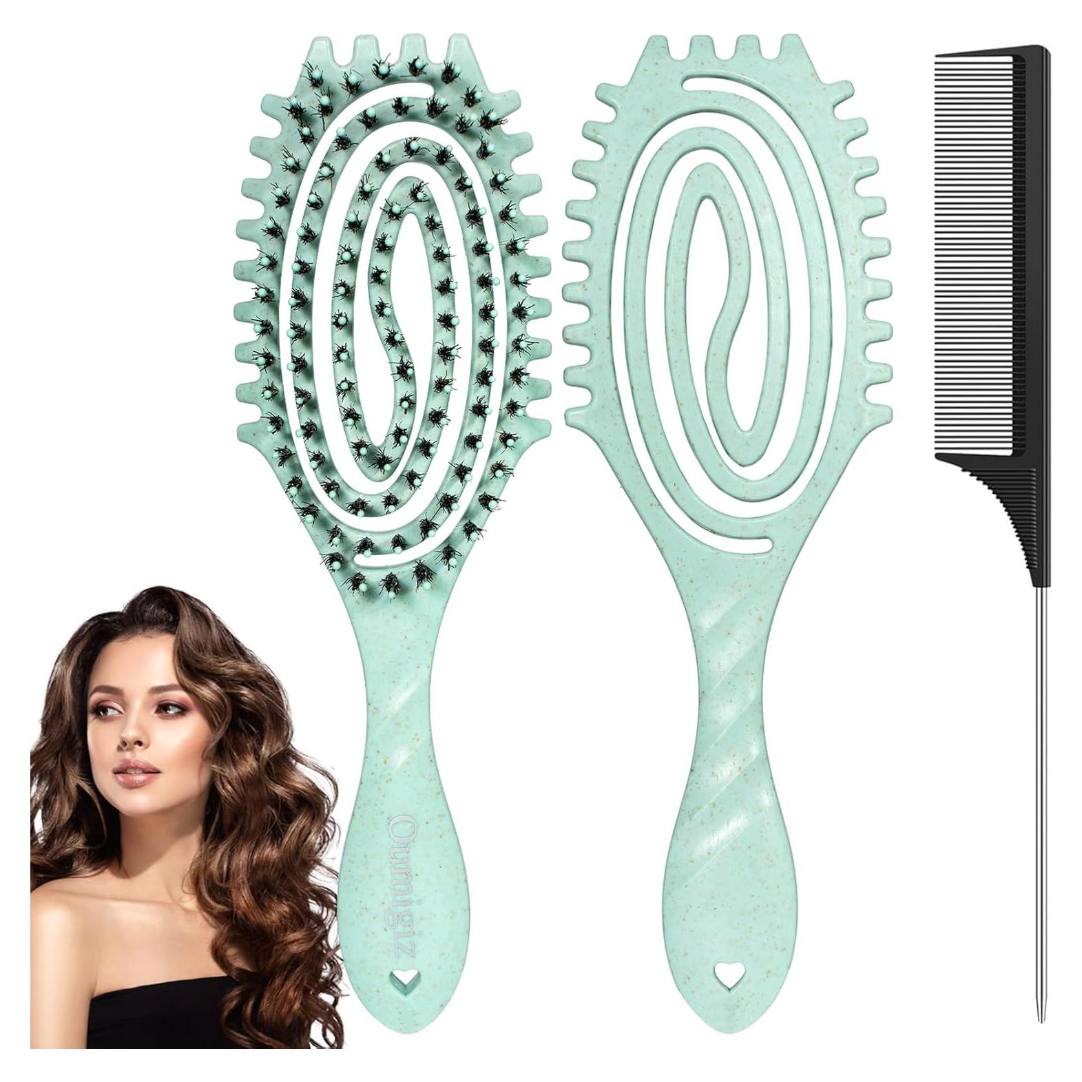 Cepillo Definidor de Rizos Oumigiz Turquesa para Cabello Rizado