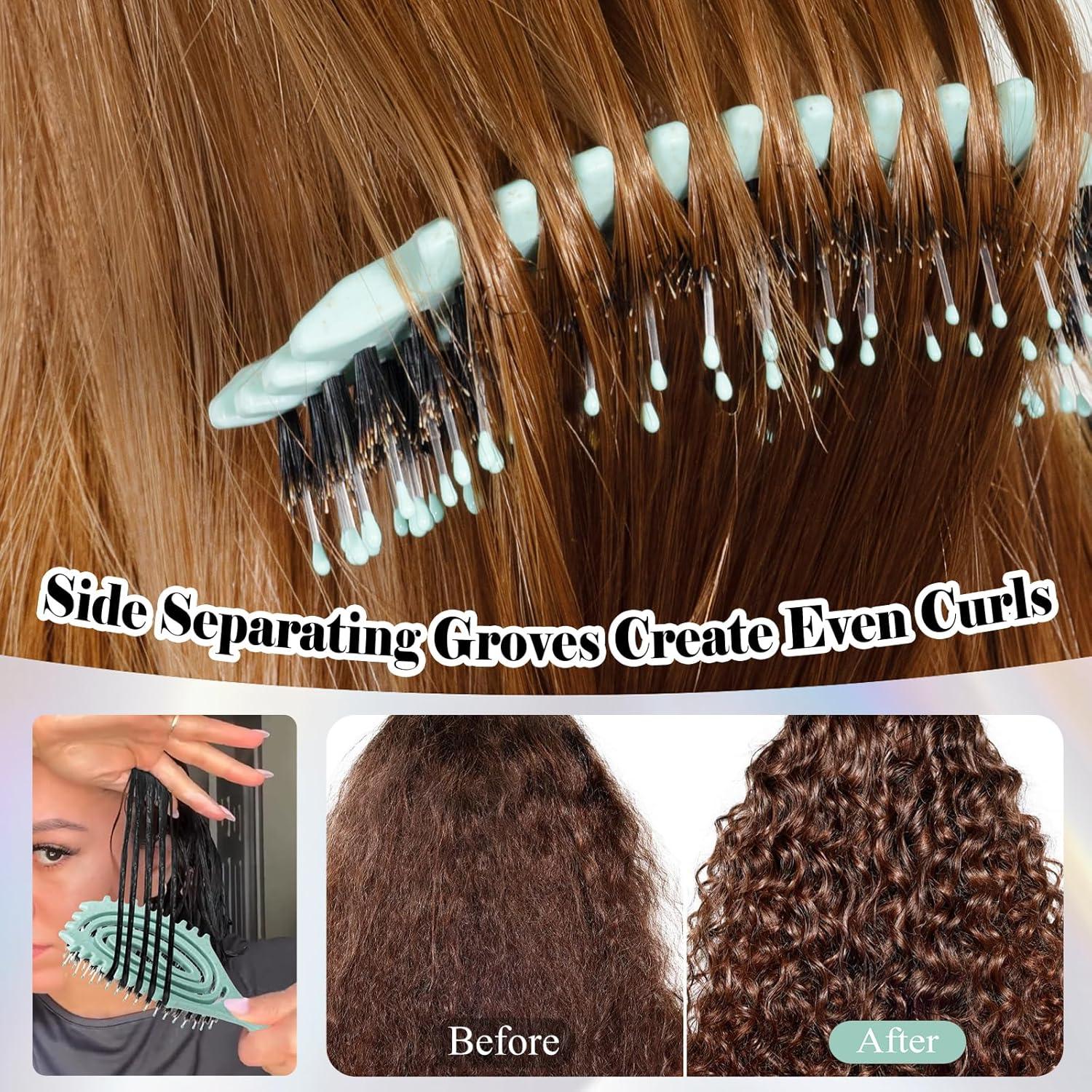 Cepillo Definidor de Rizos Oumigiz Turquesa para Cabello Rizado