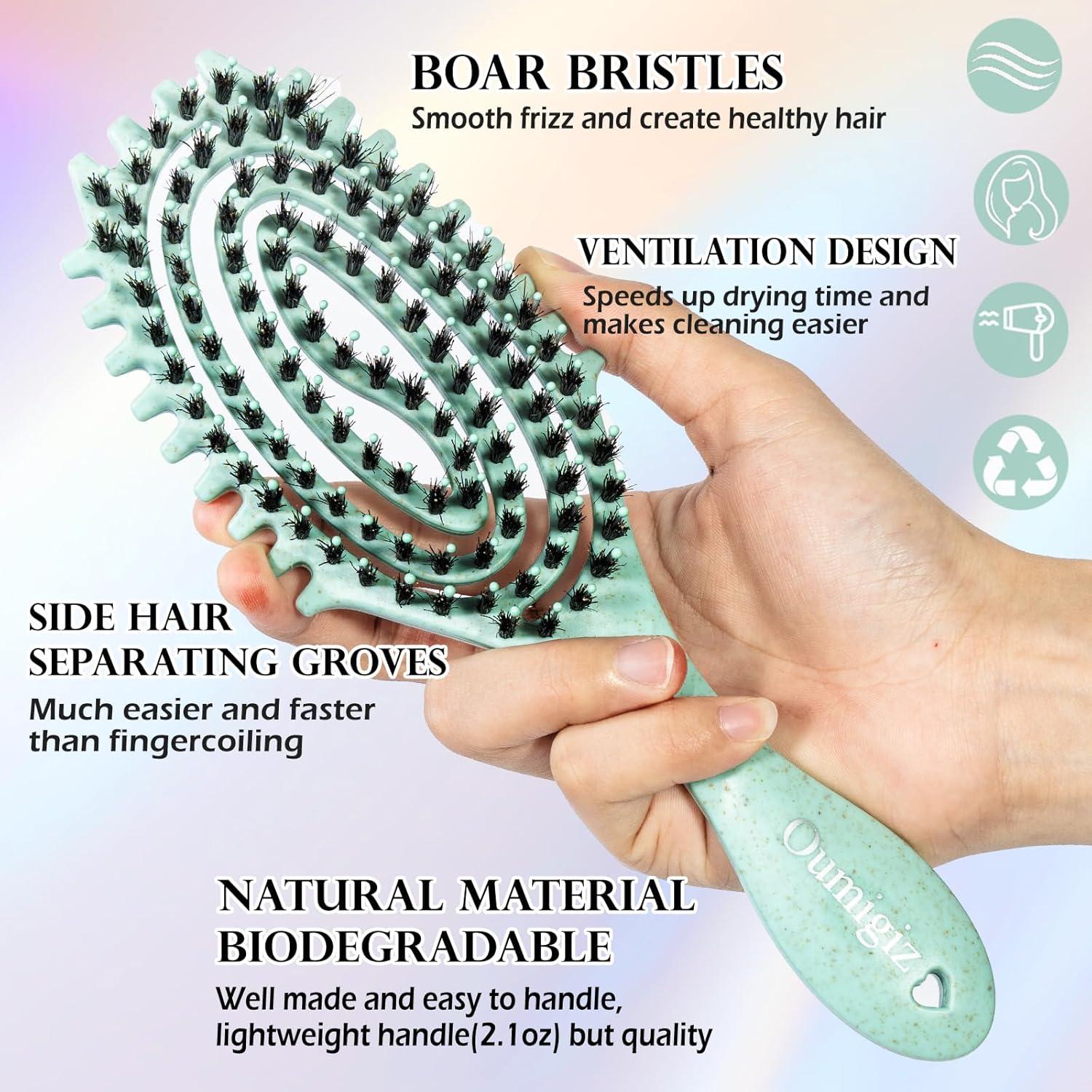 Cepillo Definidor de Rizos Oumigiz Turquesa para Cabello Rizado