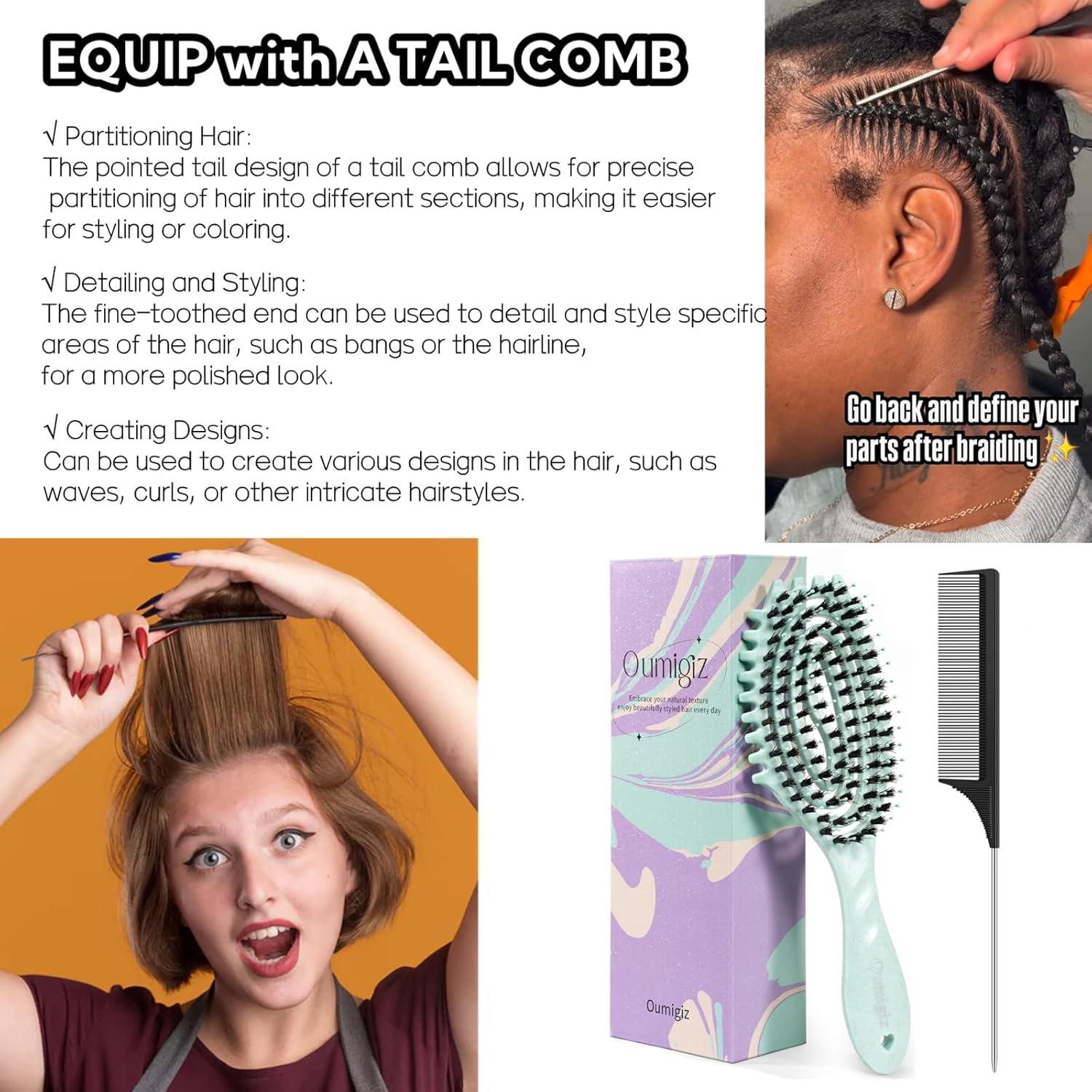 Cepillo Definidor de Rizos Oumigiz Turquesa para Cabello Rizado