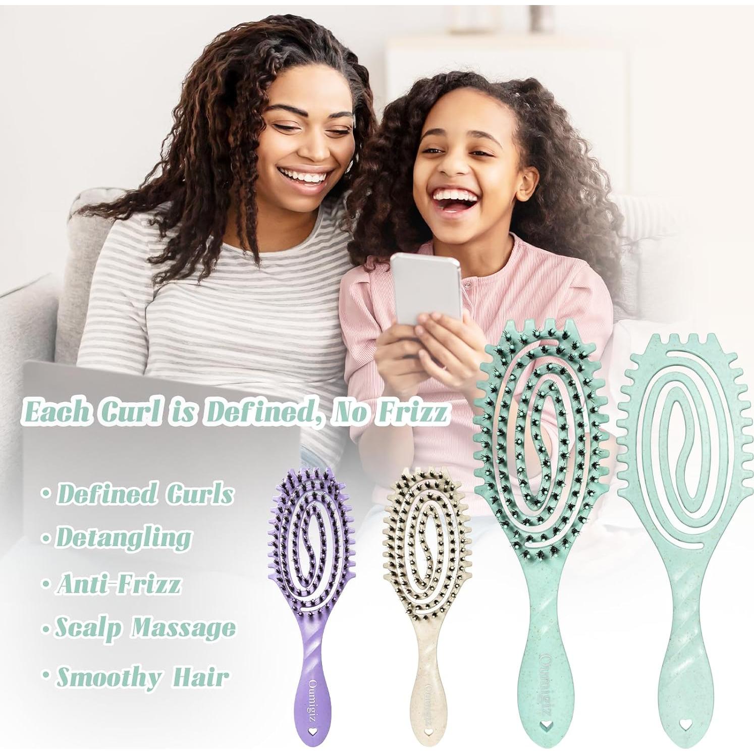 Cepillo Definidor de Rizos Oumigiz Turquesa para Cabello Rizado