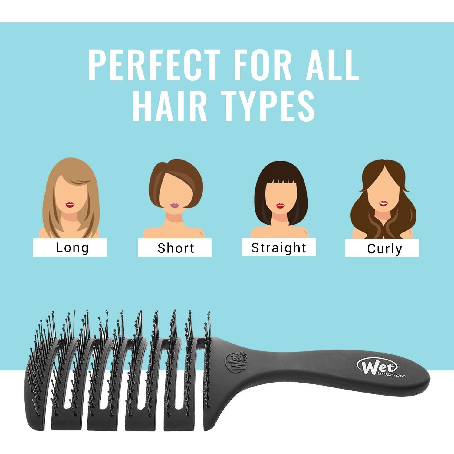 Cepillo Desenredante Wet Brush Flex Dry Paddle Negro