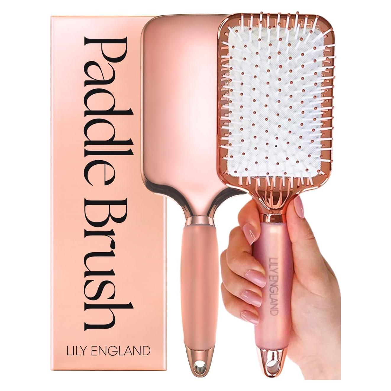 Cepillo Paddle Profesional Lily England Rosa Dorado 26cm