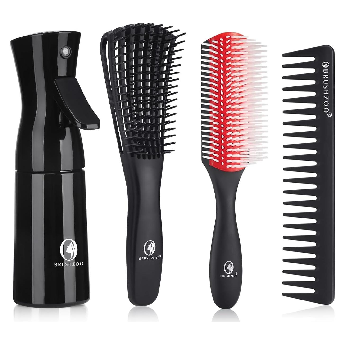 Juego de Cepillos Desenredantes BRUSHZOO con Botella Spray