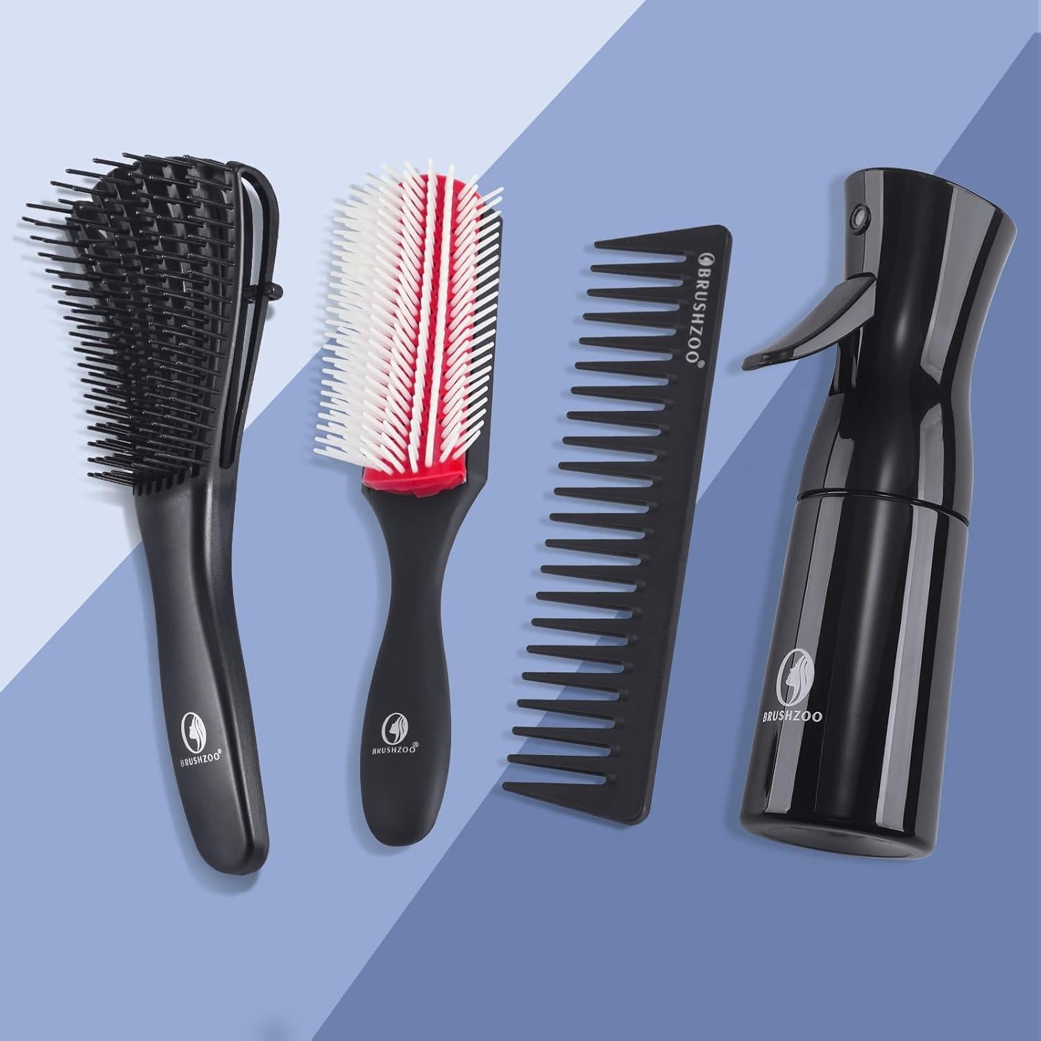 Juego de Cepillos Desenredantes BRUSHZOO con Botella Spray
