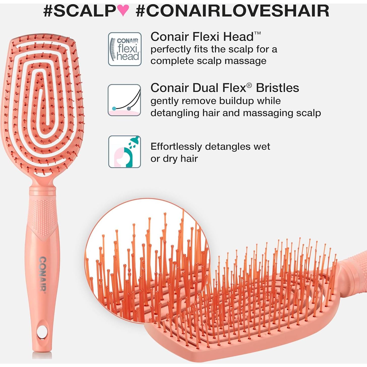 Cepillo desenredante Conair Dual Flex para cabello y cuero cabelludo