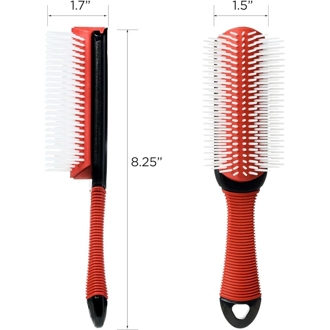 Cepillo Desenredante KISS Colors & Care Rojo 24cm Antideslizante