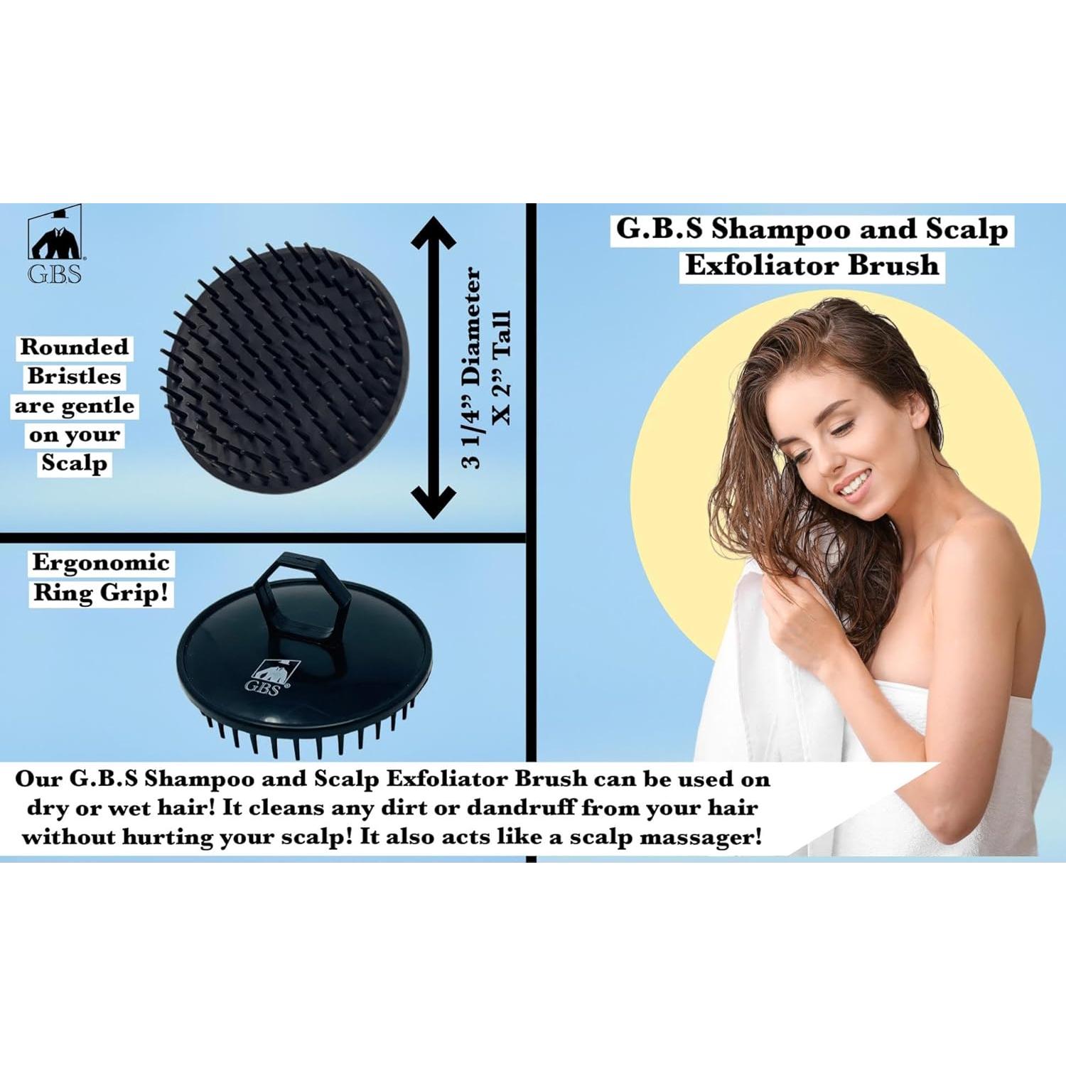 Juego de Cepillos Desenredantes G.B.S Wave - Negro - 5x2.5x15cm