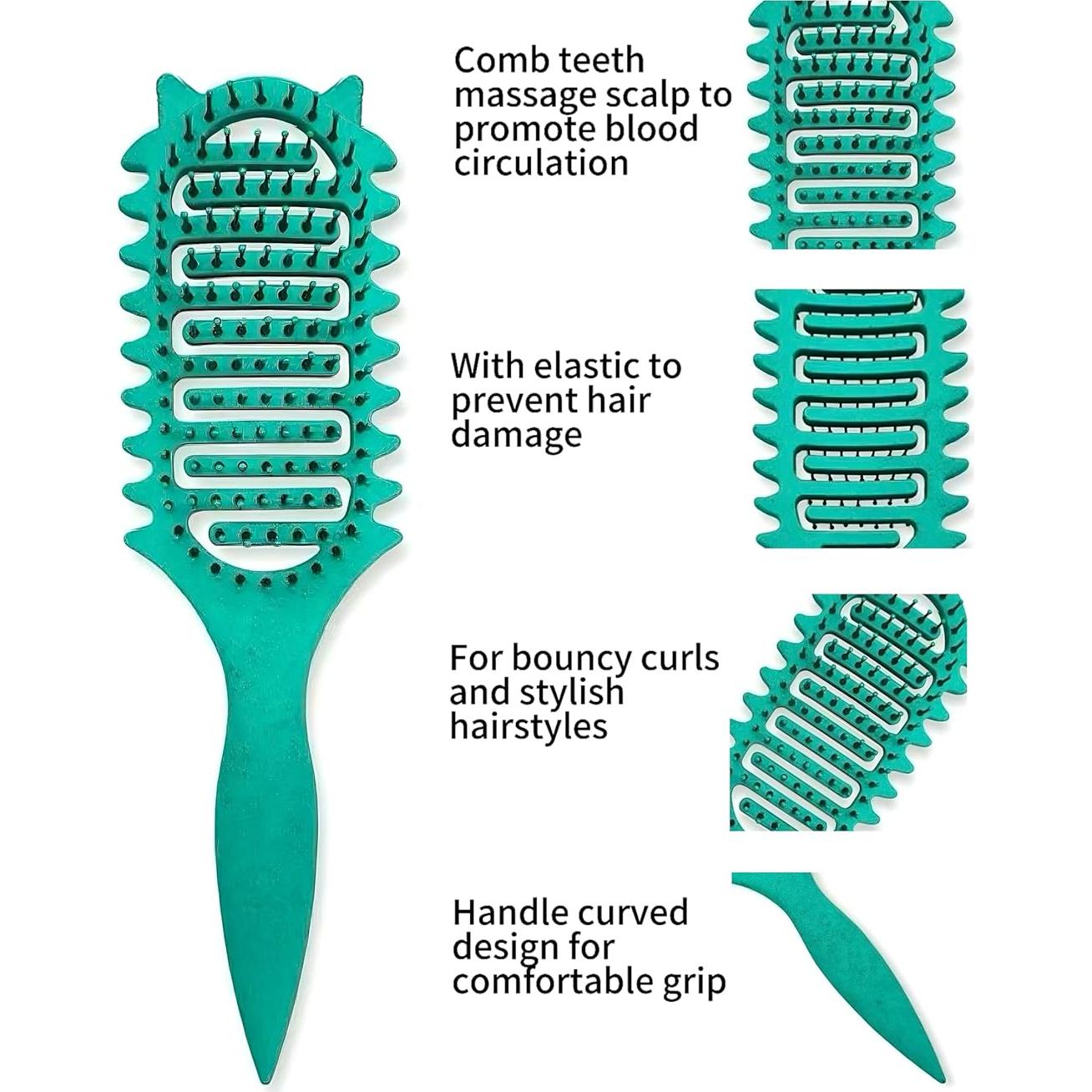 Cepillo Definidor de Rizos CZG Verde para Cabello Rizado