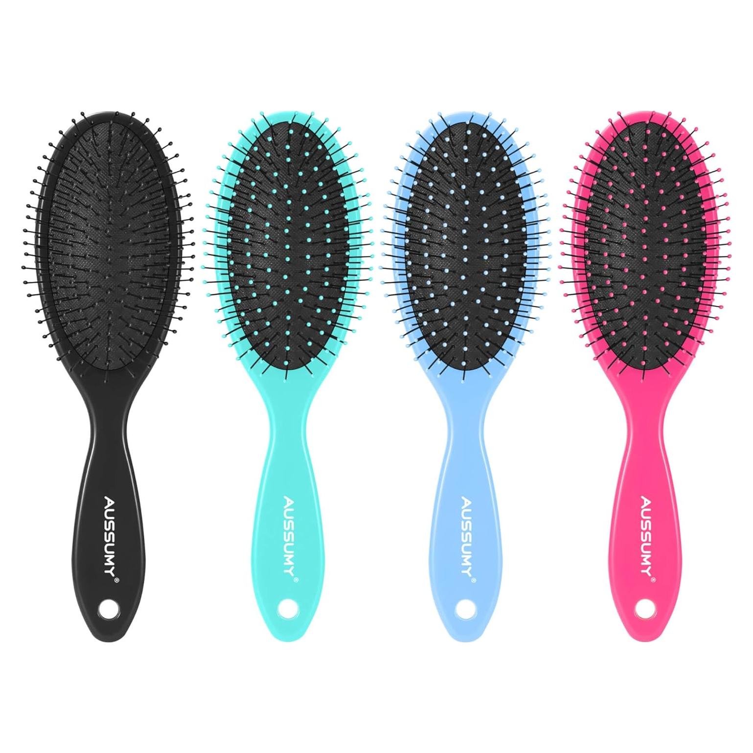 Paquete de 4 Cepillos Desenredantes Aussumy - Cerdas Suaves