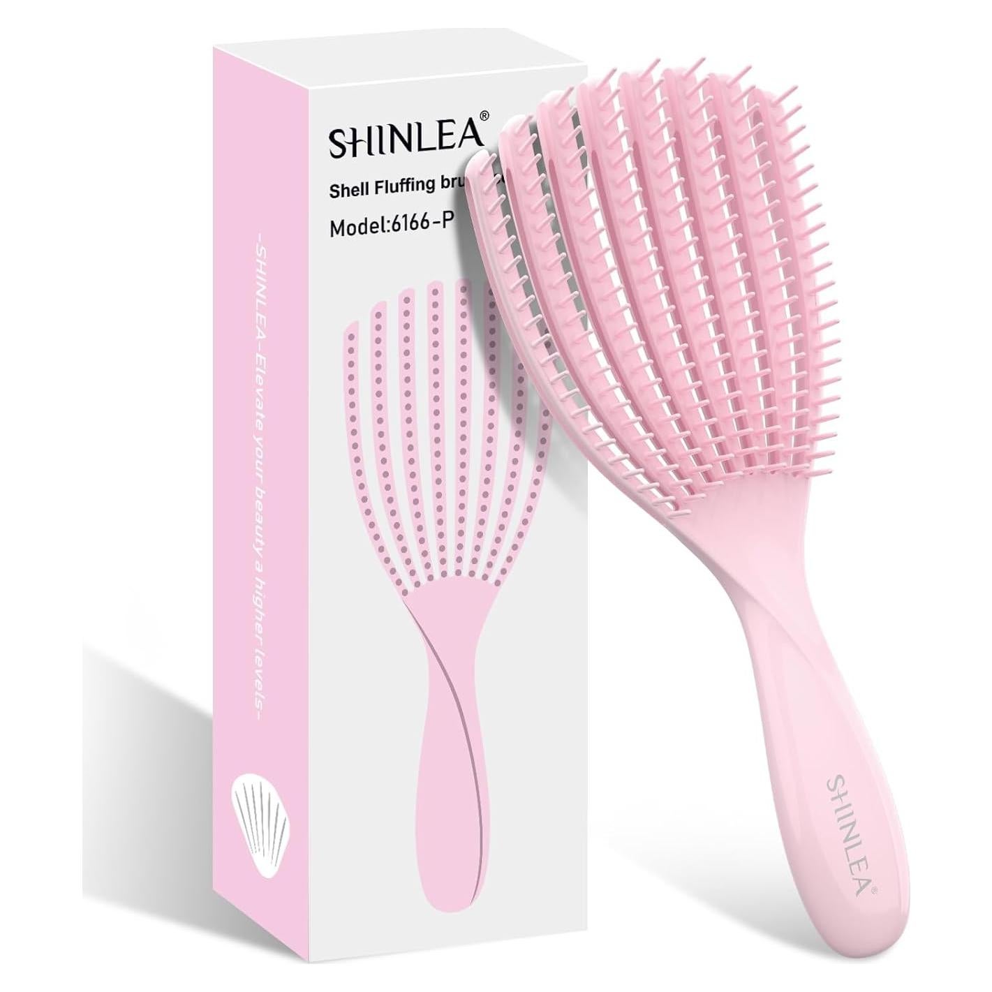 Cepillo Desenredante SHINLEA Rosa para Cabello Rizado y Húmedo