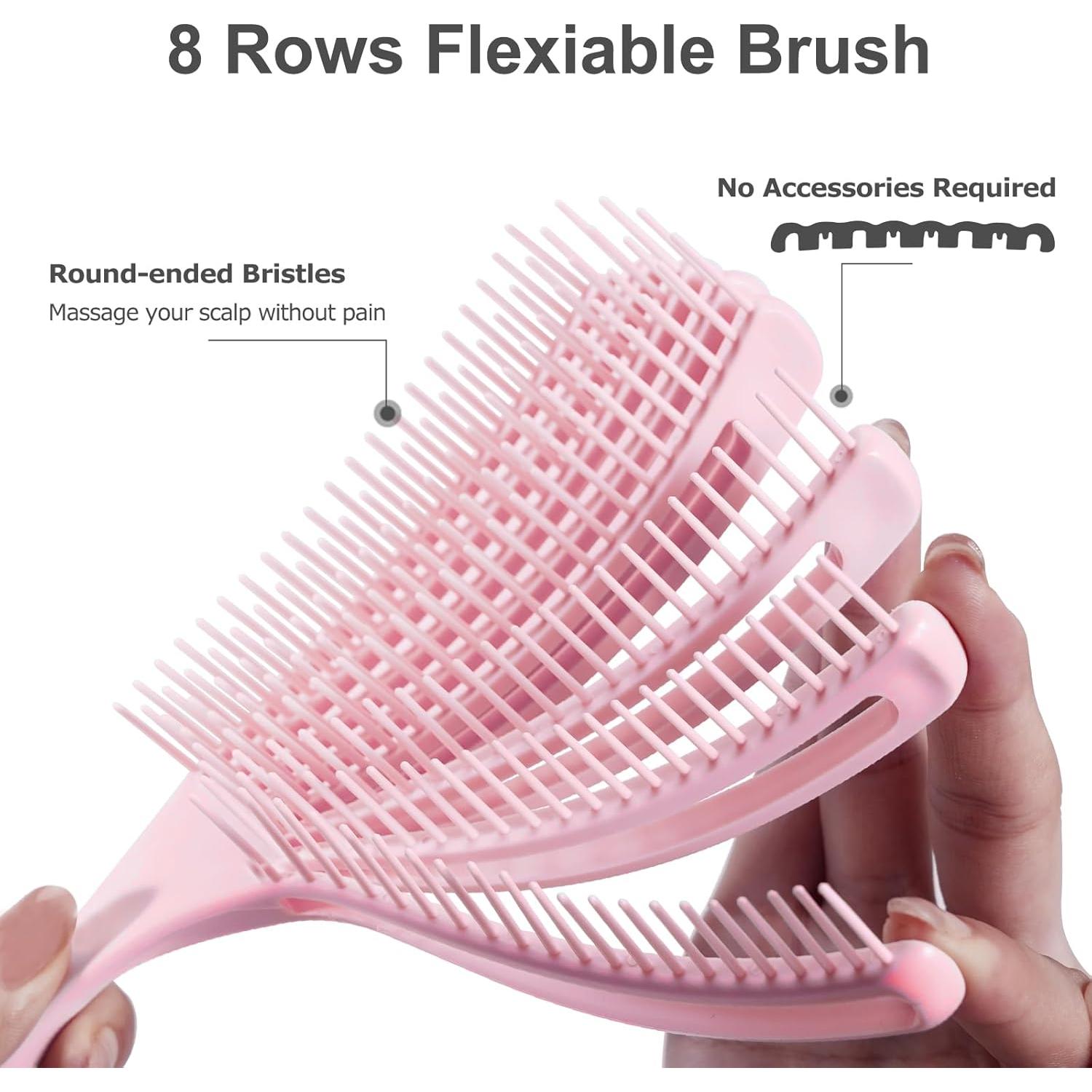 Cepillo Desenredante SHINLEA Rosa para Cabello Rizado y Húmedo