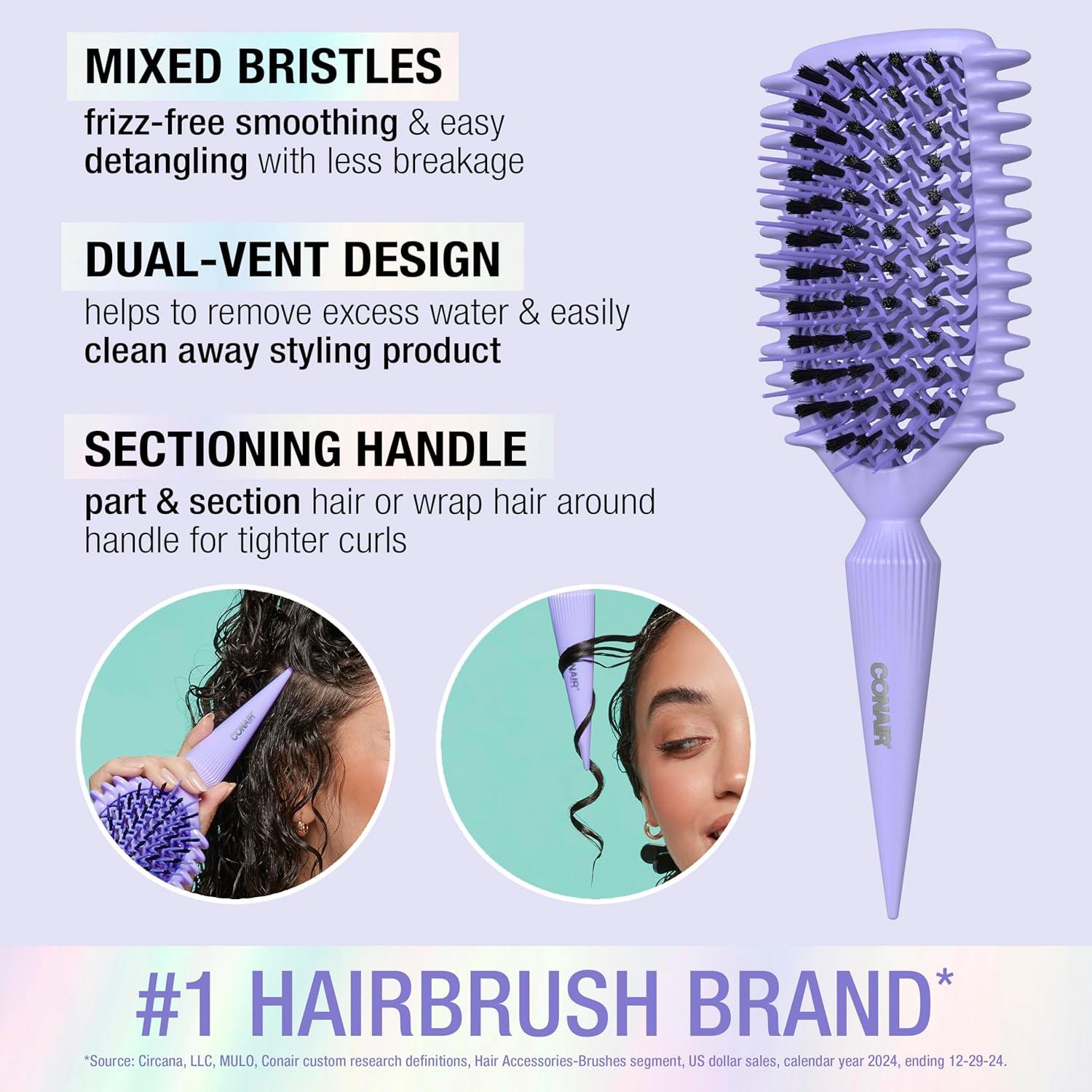 Cepillo para Cabello Conair Curl Define Pro - Doble Ventilación - Púrpura