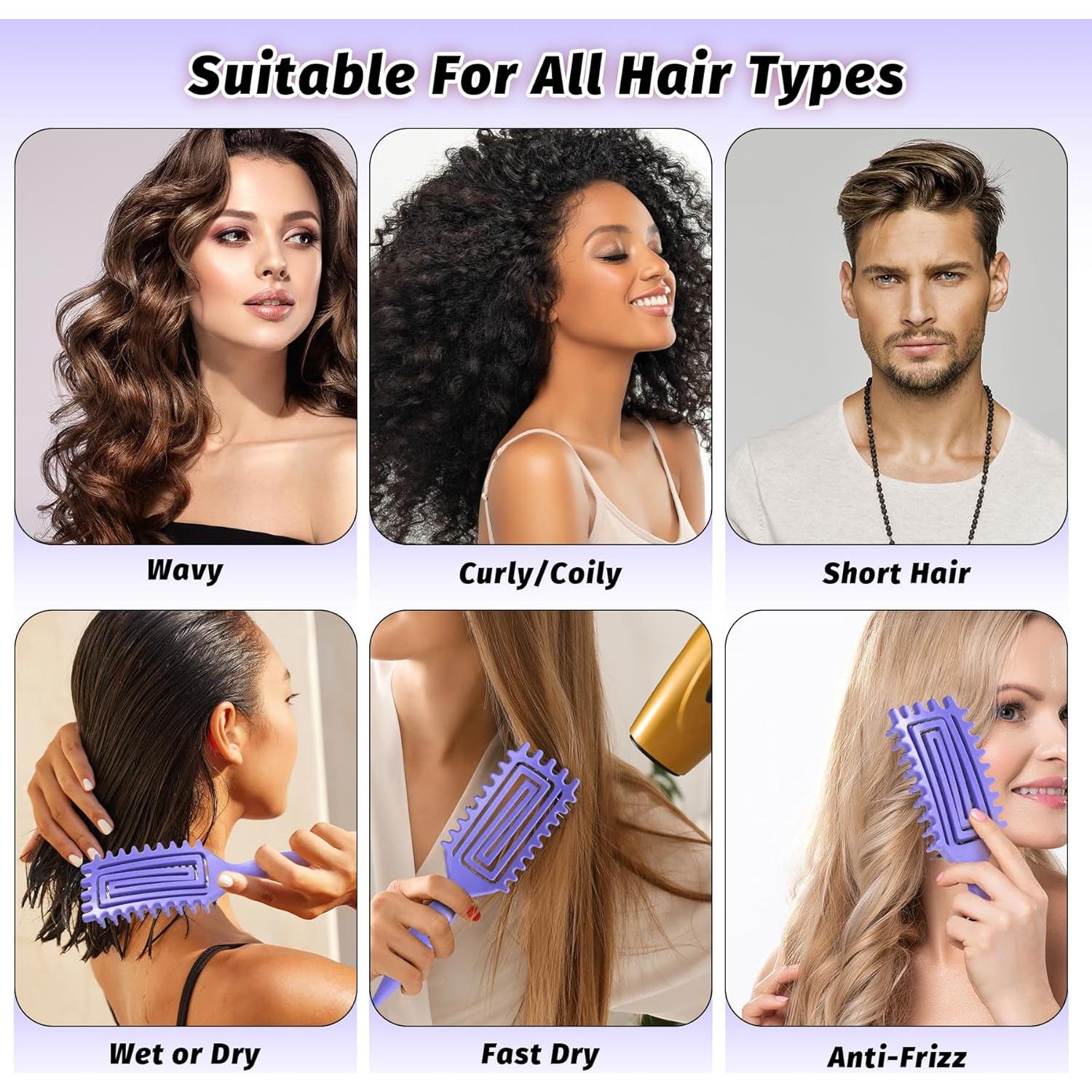 Cepillo Ventilado para Cabello Rizado GTWRMXT - Púrpura