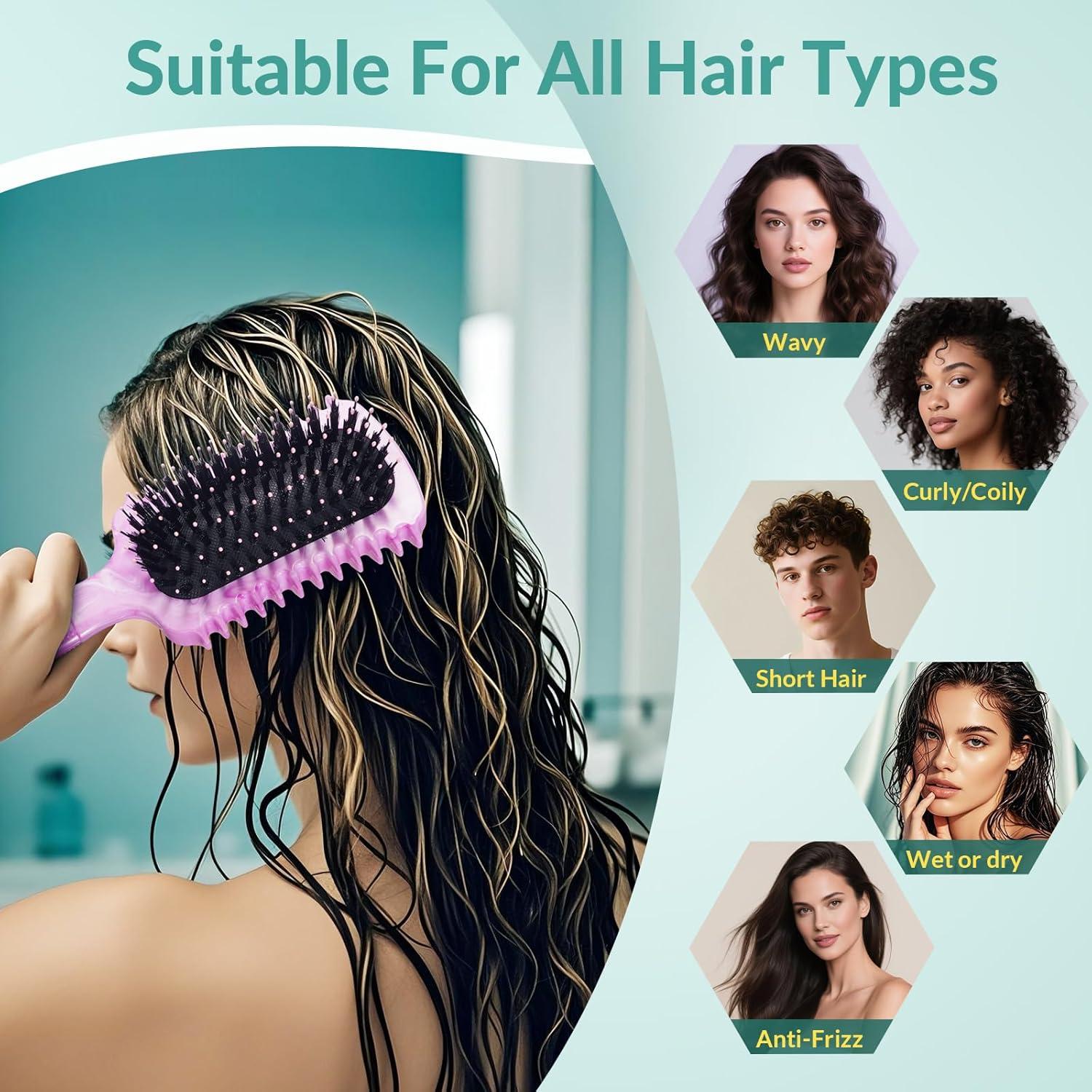 Cepillo Definidor de Rizos GFDCK Púrpura Mármol 24.4x8x4.4cm