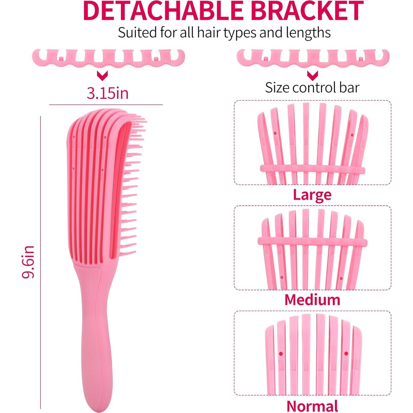 Juego de Cepillos Desenredantes UREELIN 9 Piezas Rosa