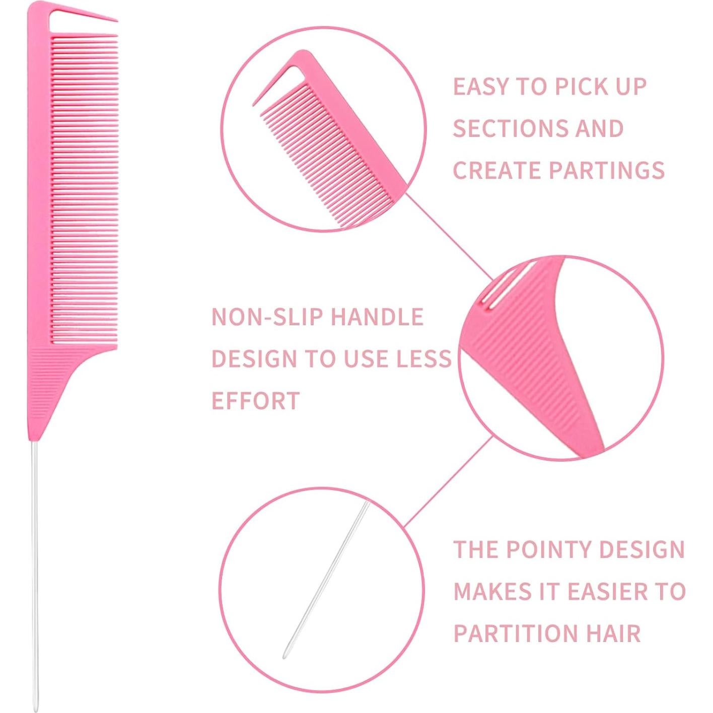 Juego de Cepillos Desenredantes UREELIN 9 Piezas Rosa