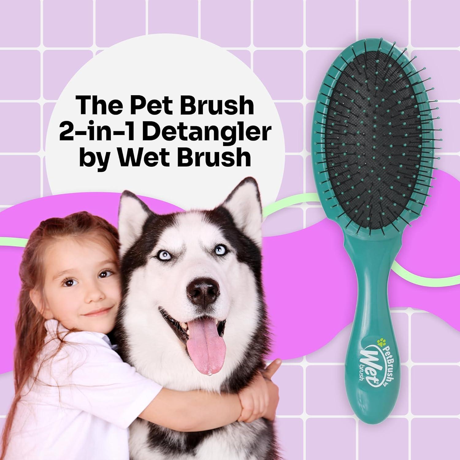 Cepillo Desenredante 2-en-1 Wet Brush para Mascotas - Verde