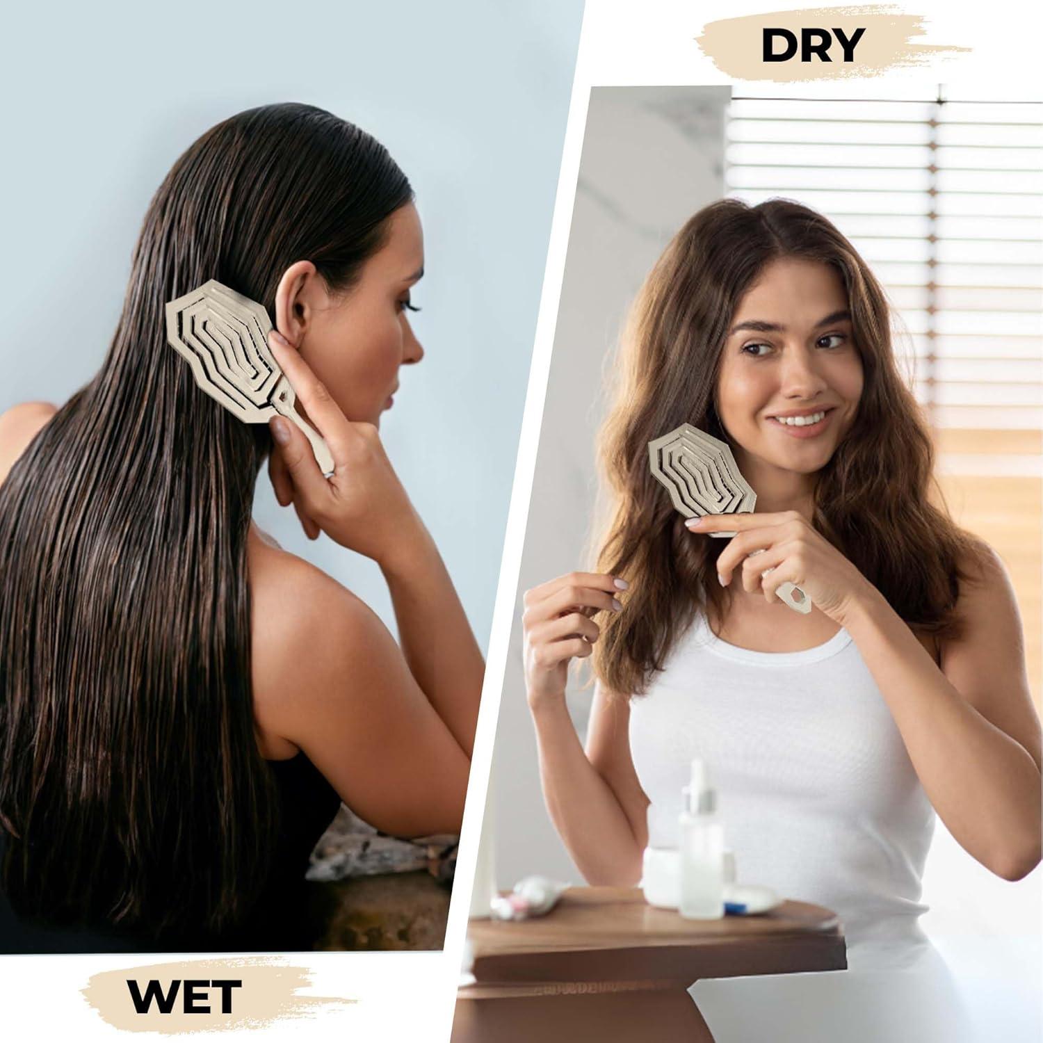 Cepillo Desenredante ECOREVERE Antiestático 360° para Cabello