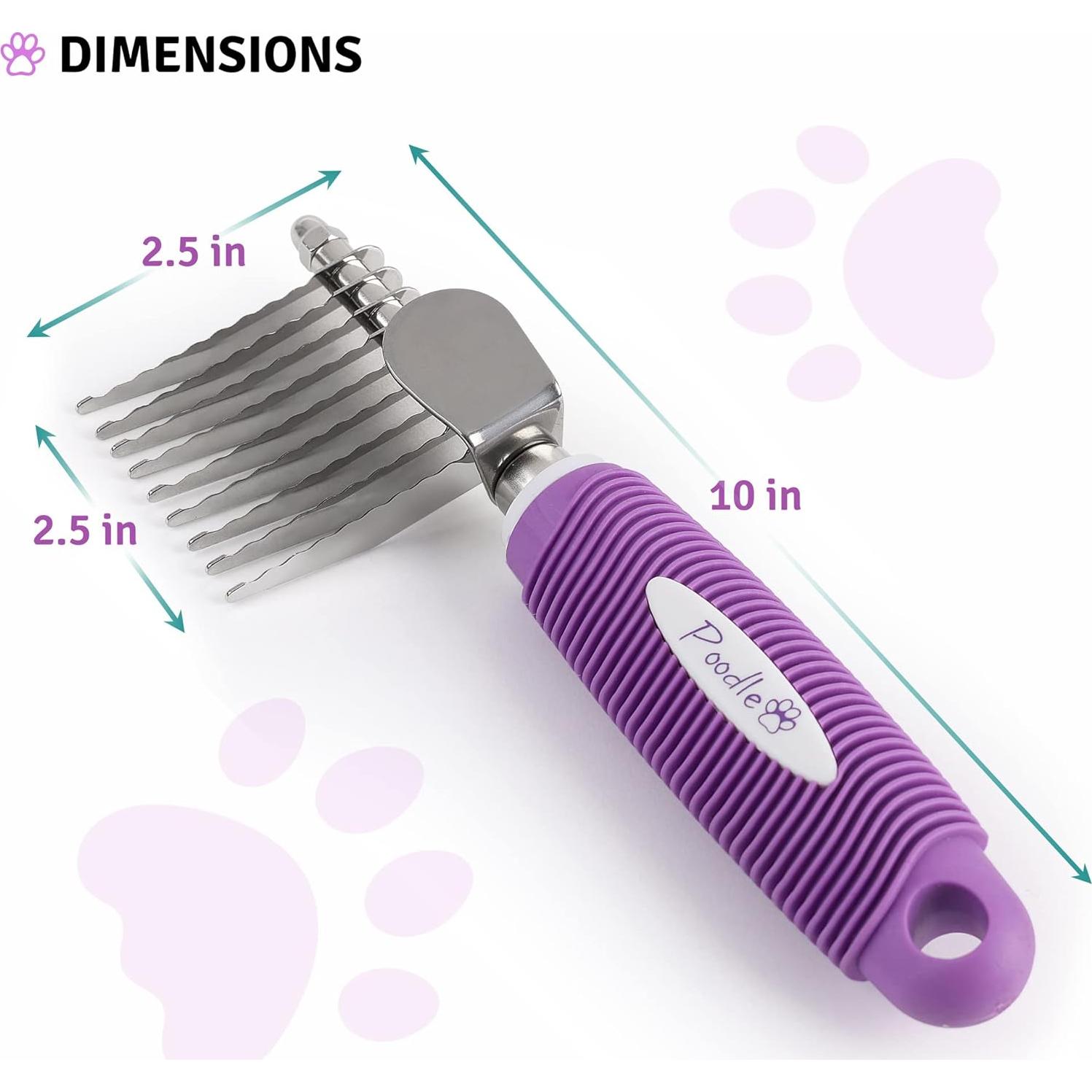 Rastrillo Desmatador Poodlie para Perros y Gatos - Cuchillas 6.35 cm