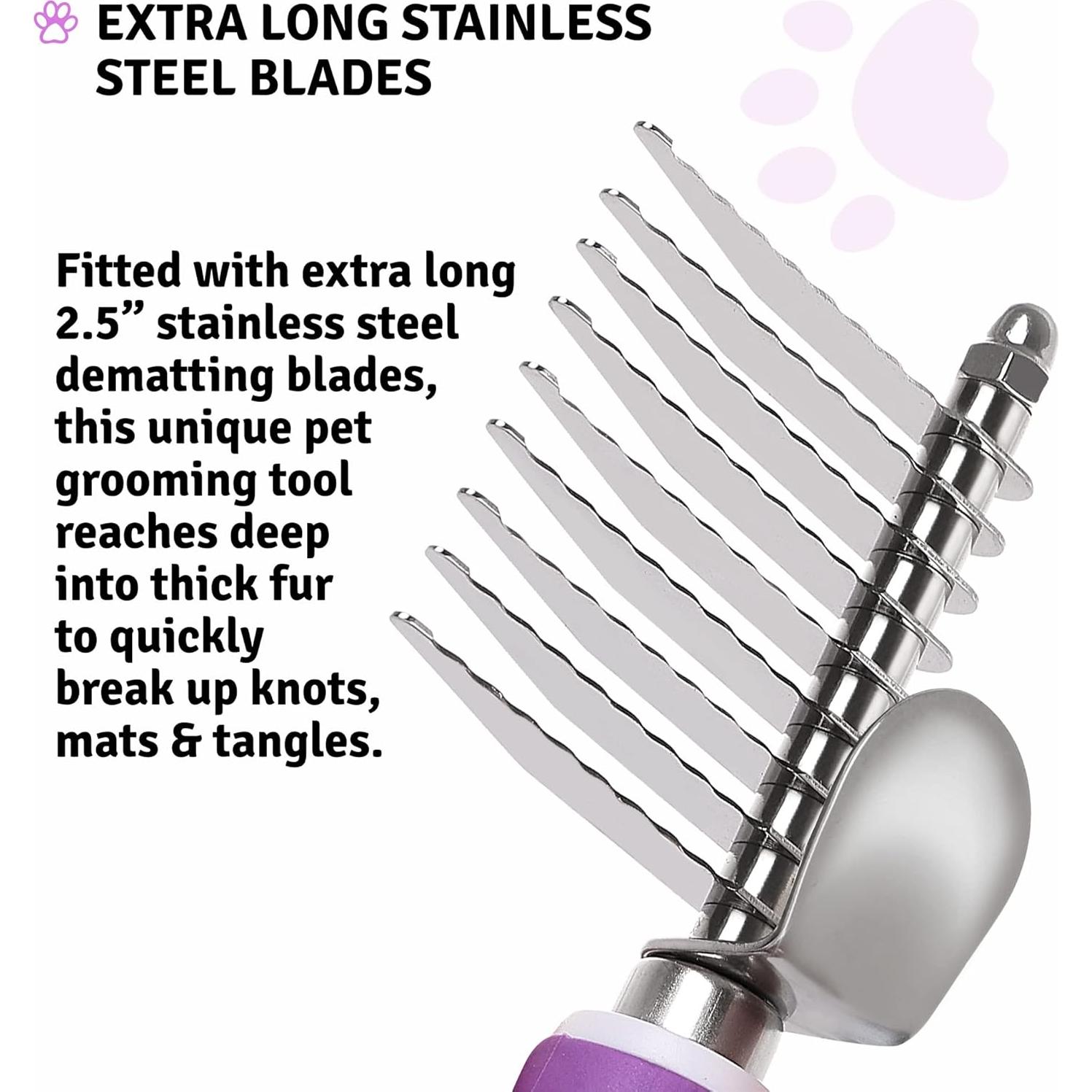 Rastrillo Desmatador Poodlie para Perros y Gatos - Cuchillas 6.35 cm