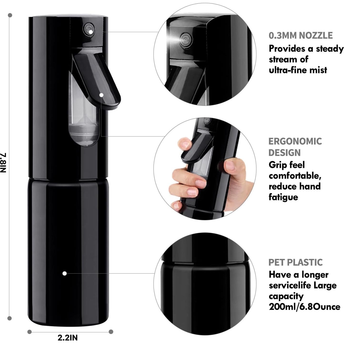 Juego de Cepillos Desenredantes KPX 3+1 para Cabello Rizado Negro