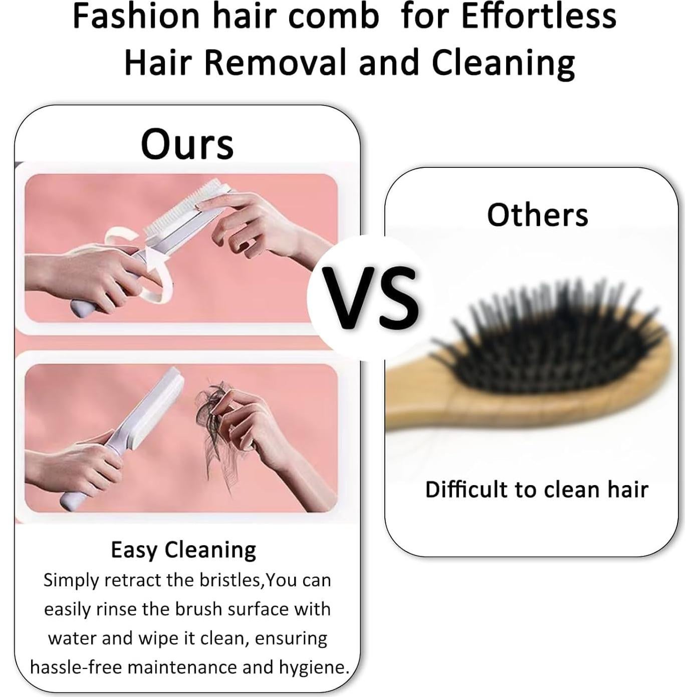 Cepillo Desenredante HEMY-US con Cerdas Retráctiles y Antiestático