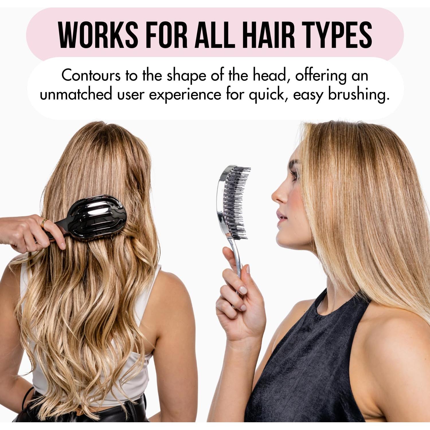 Cepillo Desenredante Ergonómico MOYOKO Negro para Todo Tipo de Cabello