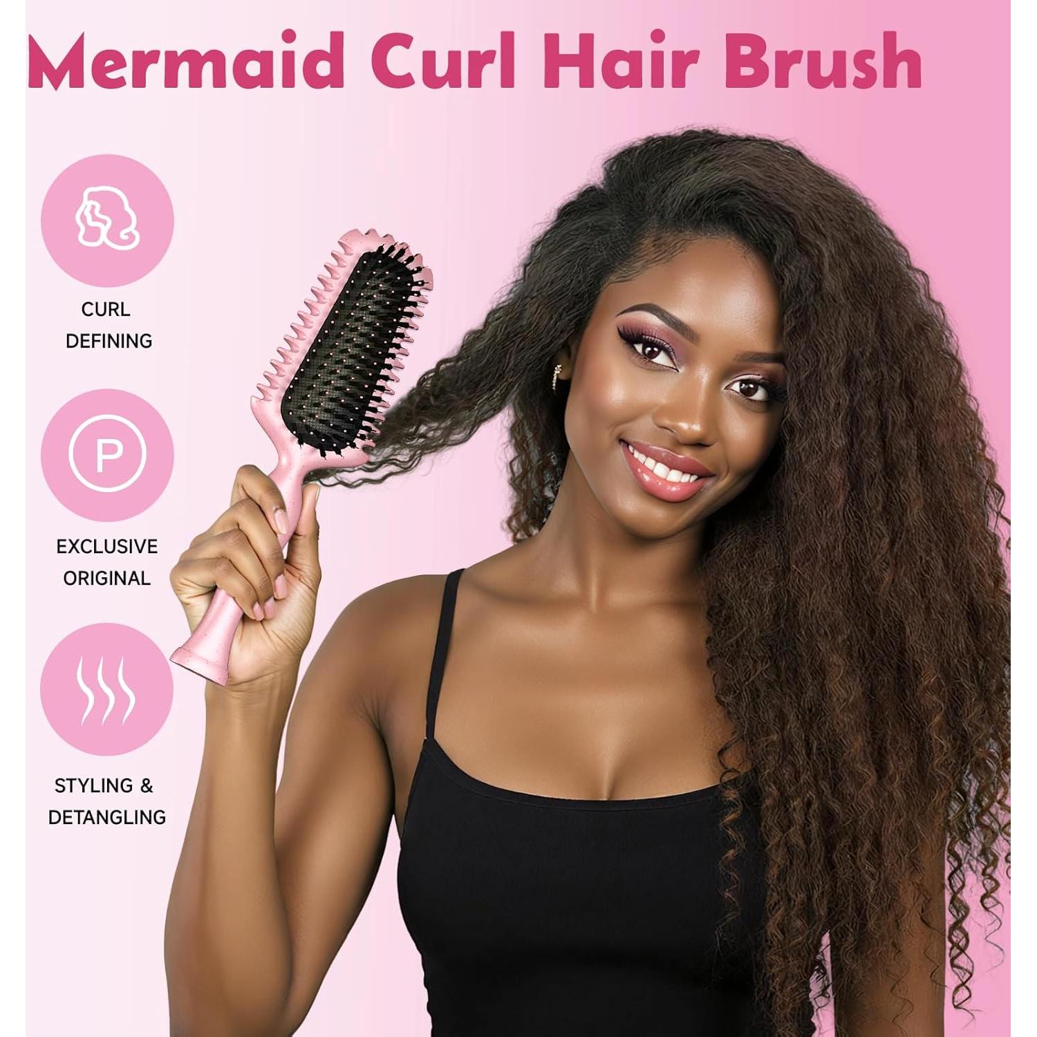 Cepillo de Pelo Rizado ZNONOX Rosa - Definidor de Rizos