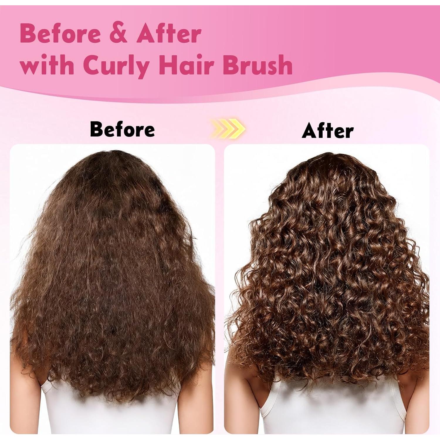 Cepillo de Pelo Rizado ZNONOX Rosa - Definidor de Rizos