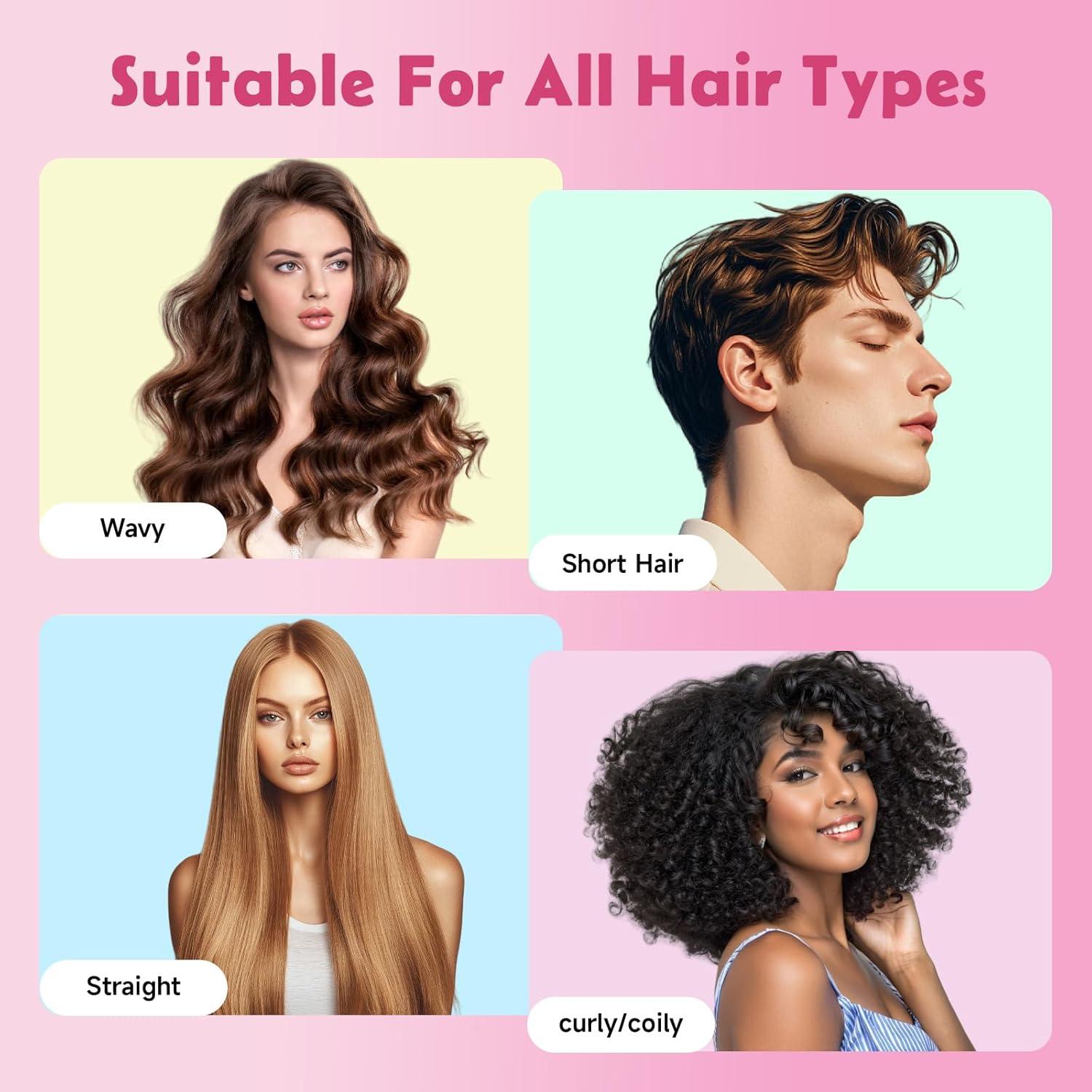 Cepillo de Pelo Rizado ZNONOX Rosa - Definidor de Rizos