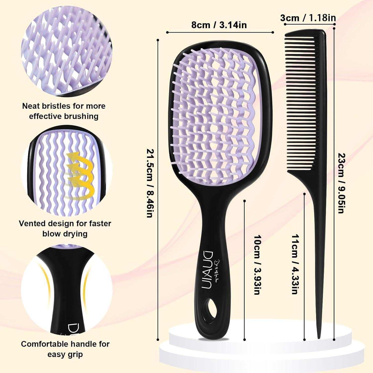 Cepillo Desenredante DUAIU con Peine, Antiestático y Ventilado