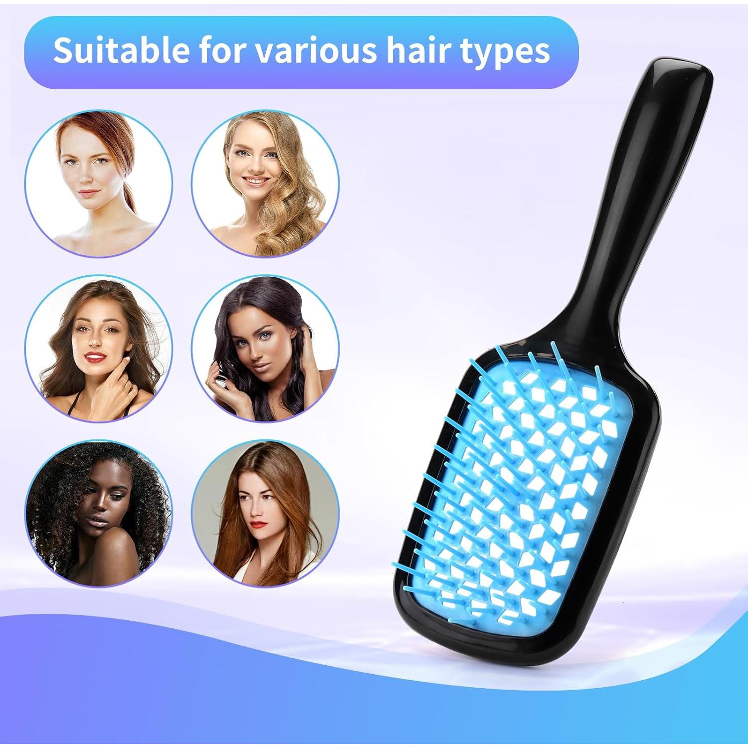 Cepillo Desenredante para Cabello Rosa y Morado - Suave y Ecológico