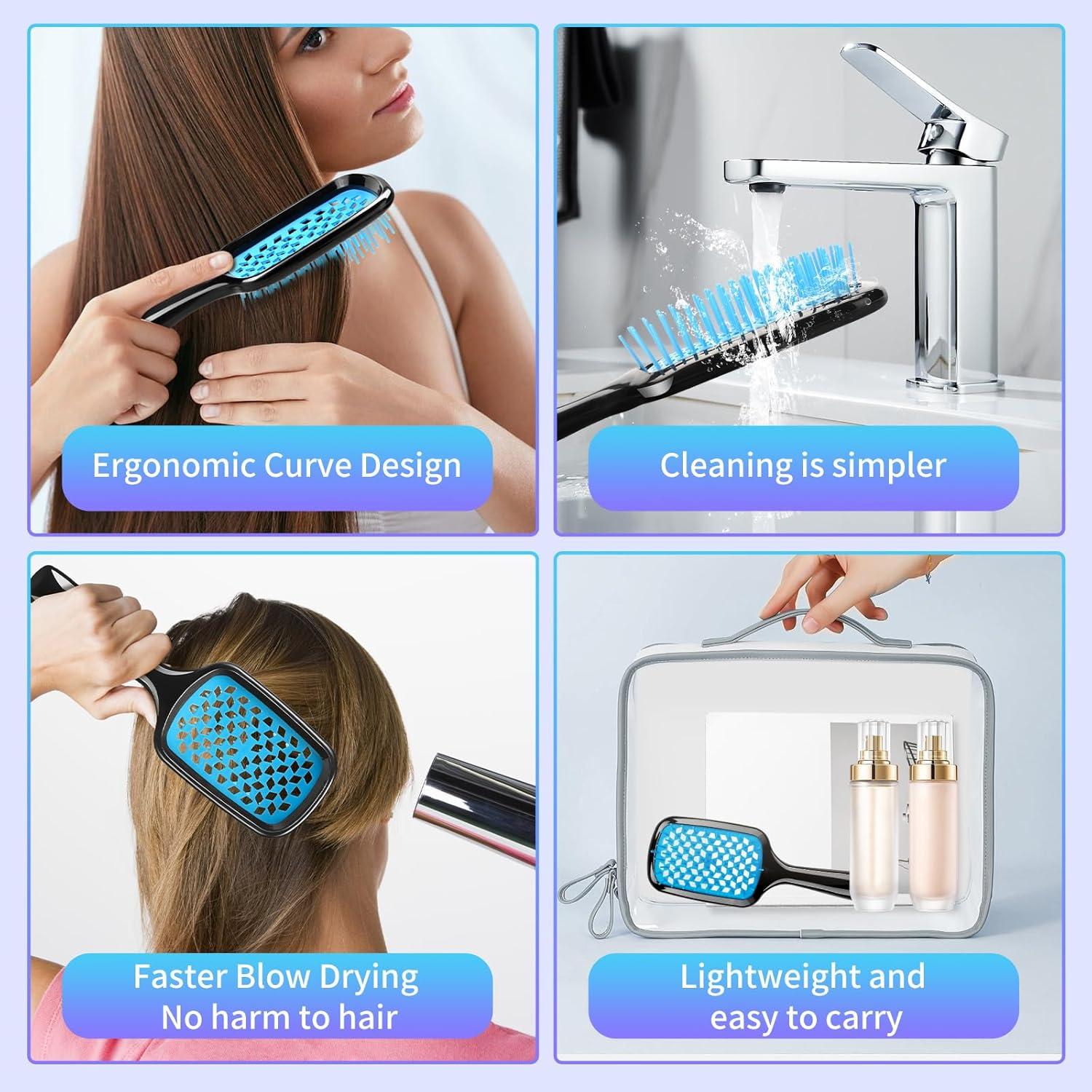 Cepillo Desenredante para Cabello Rosa y Morado - Suave y Ecológico