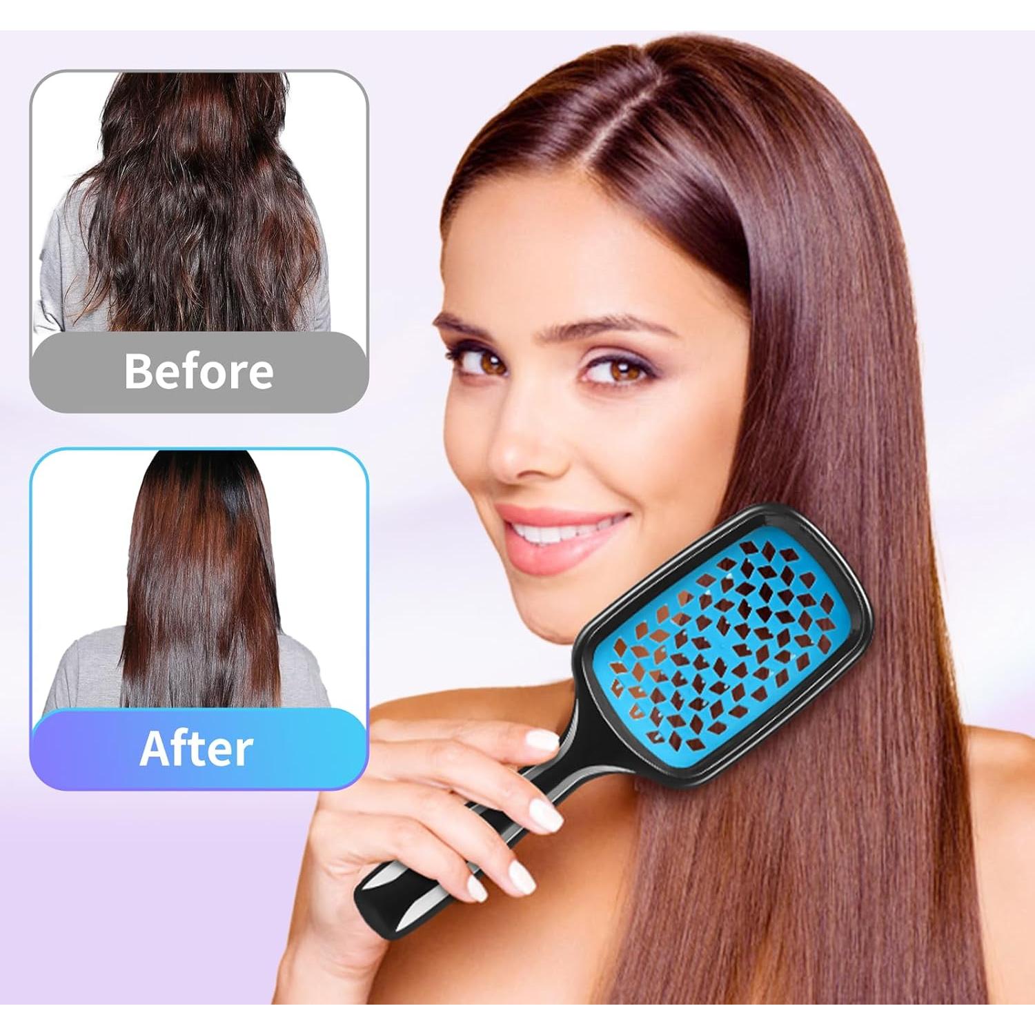 Cepillo Desenredante para Cabello Rosa y Morado - Suave y Ecológico