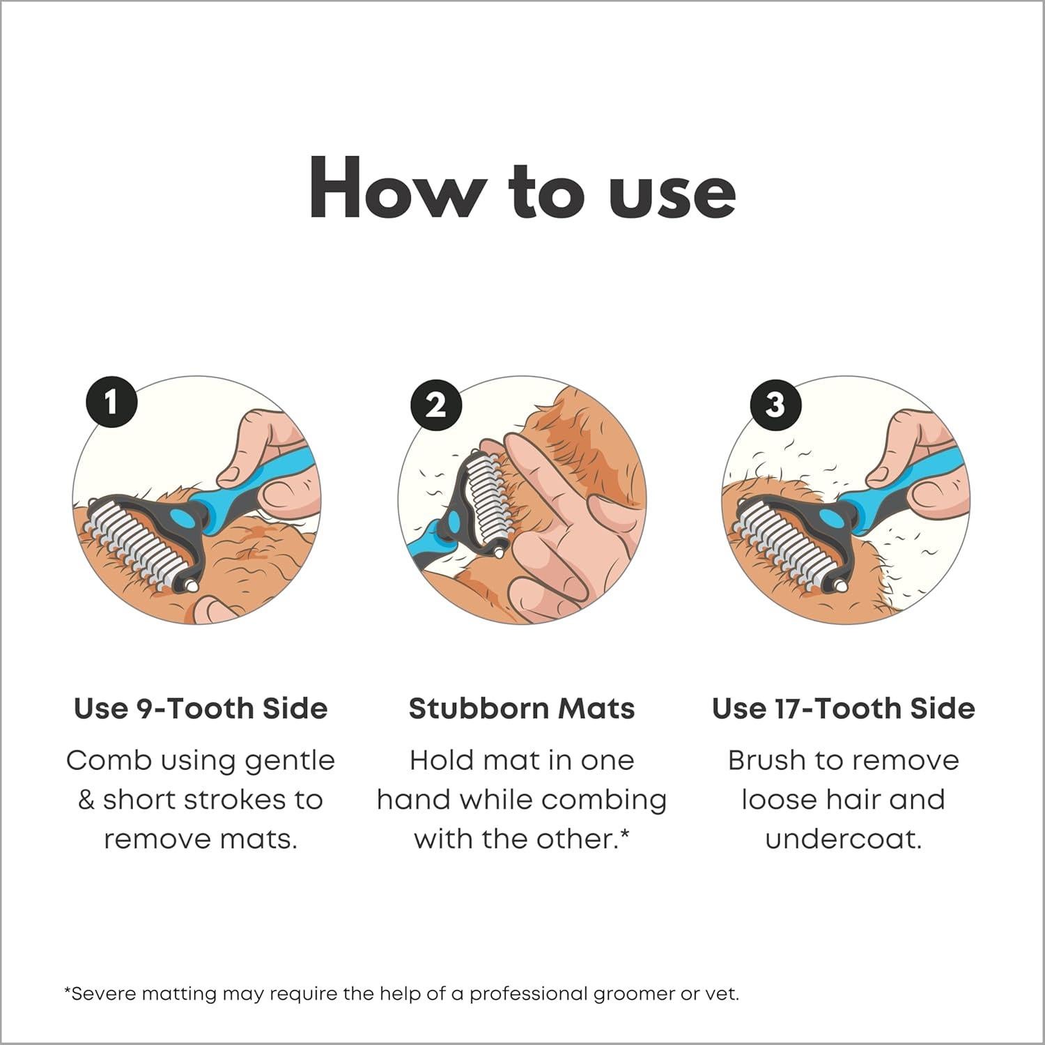 Peine desmatador y deshedding Freshly Bailey para perros y gatos