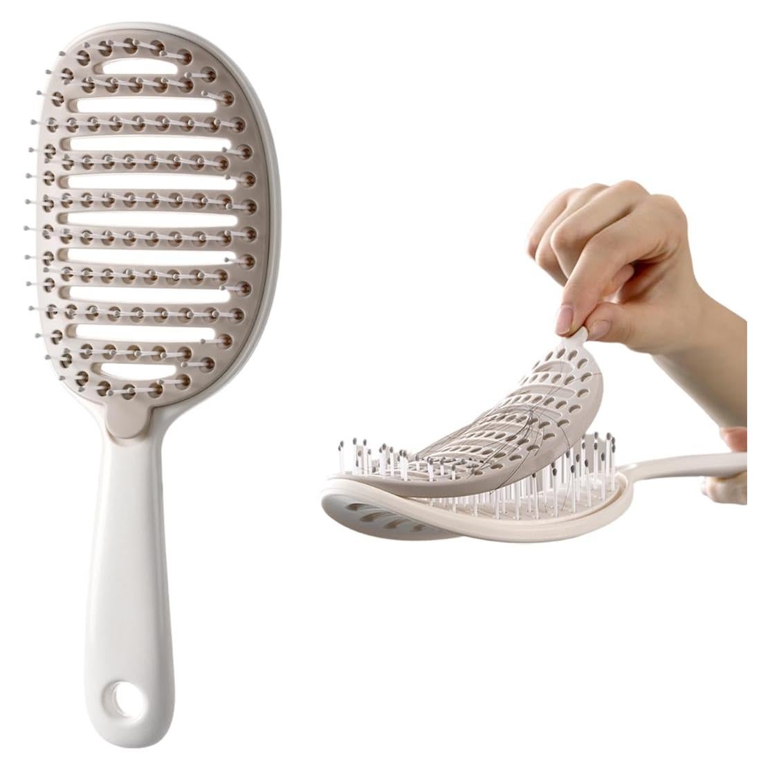 Cepillo Desenredante Autolimpiante Xinqirity Blanco 22.6x8.2cm