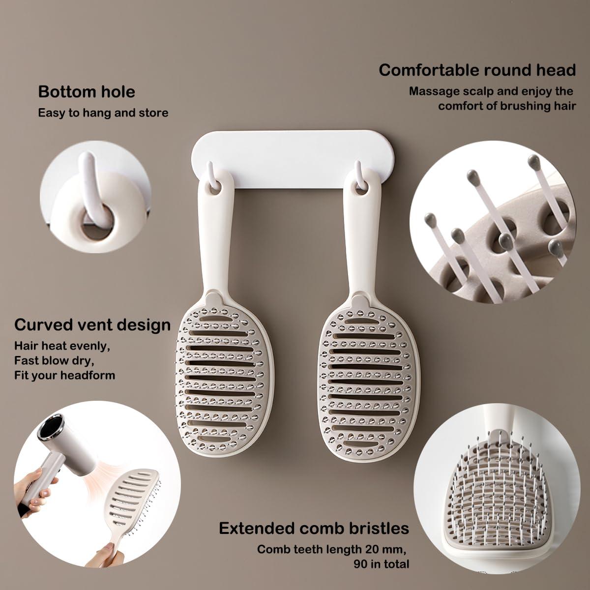 Cepillo Desenredante Autolimpiante Xinqirity Blanco 22.6x8.2cm